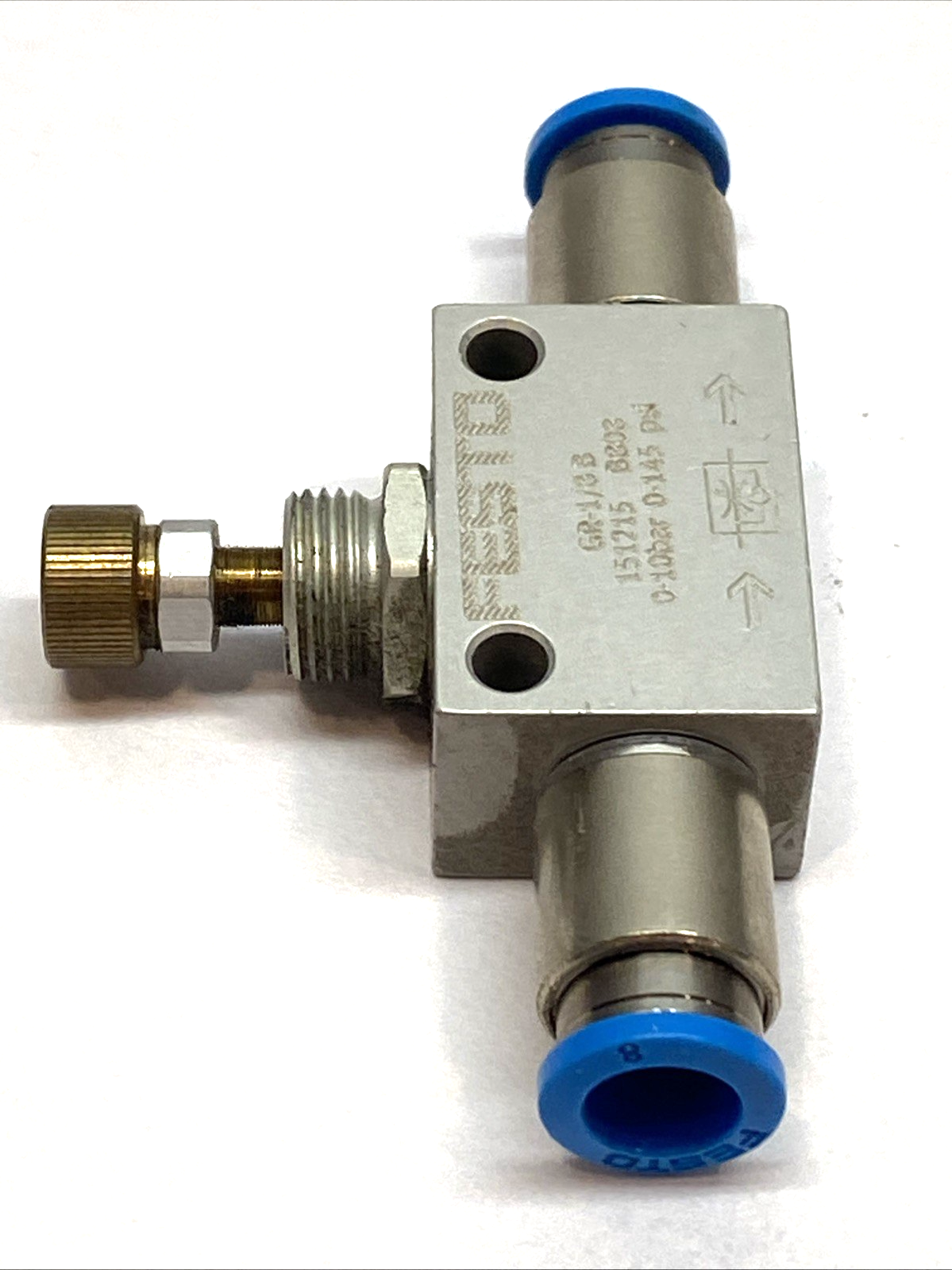 Festo GR-1/8-B One-Way Flow Control Valve G1/8" Panel Mount Pneumatic 151215 - Maverick Industrial Sales