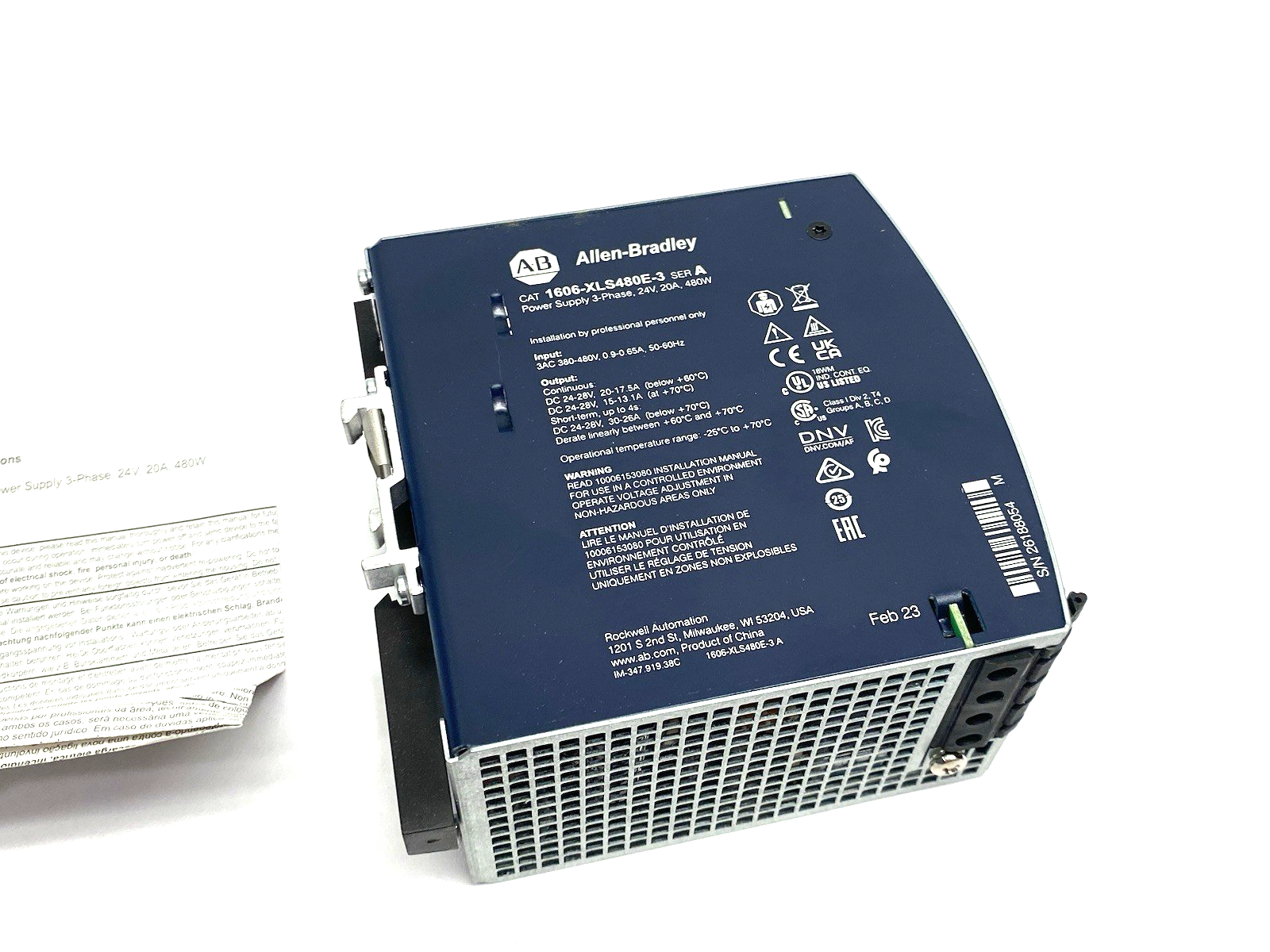 1606-XLS480E-3 | Allen Bradley Ser. A Power Supply 3AC 380-480V Input - New Other - Maverick Industrial Sales