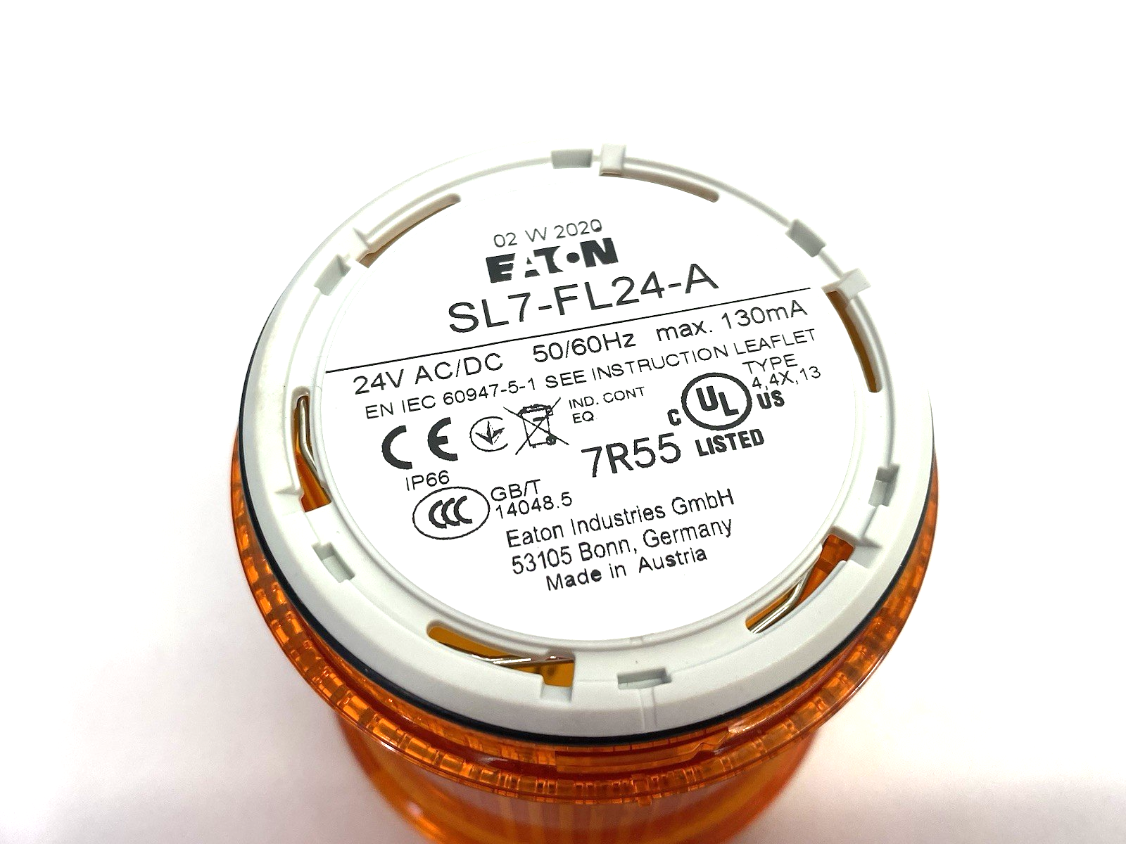 SL7-FL24-A | Eaton Stacklight Module 70mm Continuous LED Amber, 24V - Used - Maverick Industrial Sales