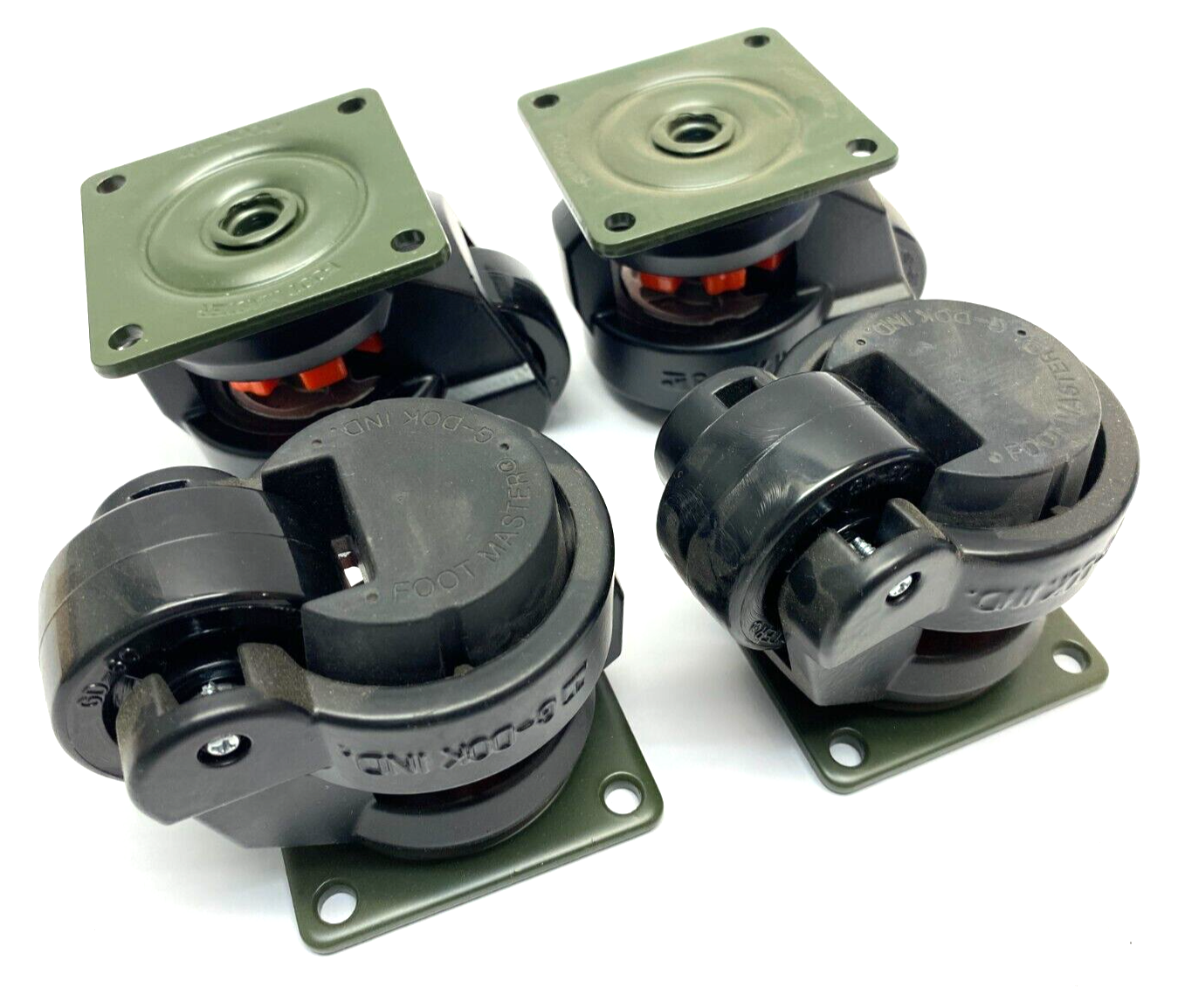 Foot Master GD-60-F-NYN-FBL Mounted Swivel Leveling Caster 50mm BOX OF 4 - Maverick Industrial Sales