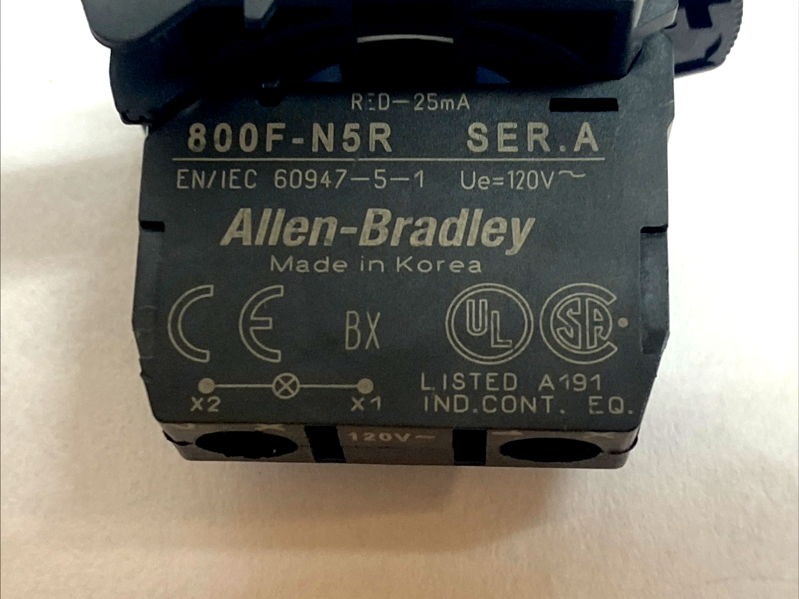 800FP‑P6 | Allen‑Bradley Blue 22mm Pilot Light W/ 800F‑N5R 120V - Used - Maverick Industrial Sales