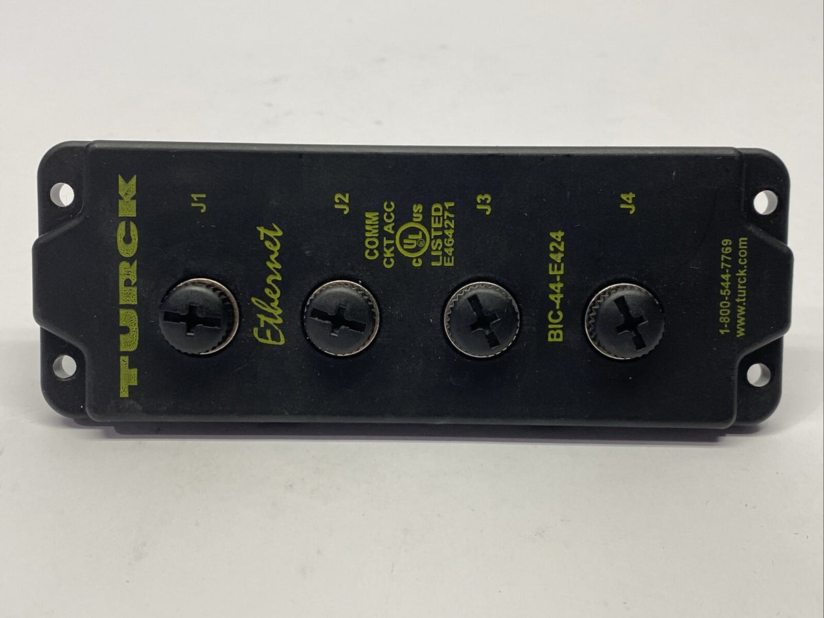U3-00003, BIC-44-E424 | Turck BIC-44-E424 Wall/Panel Industrial Ethernet Connector Panel 4x M12 U3-00003 - Used - Maverick Industrial Sales