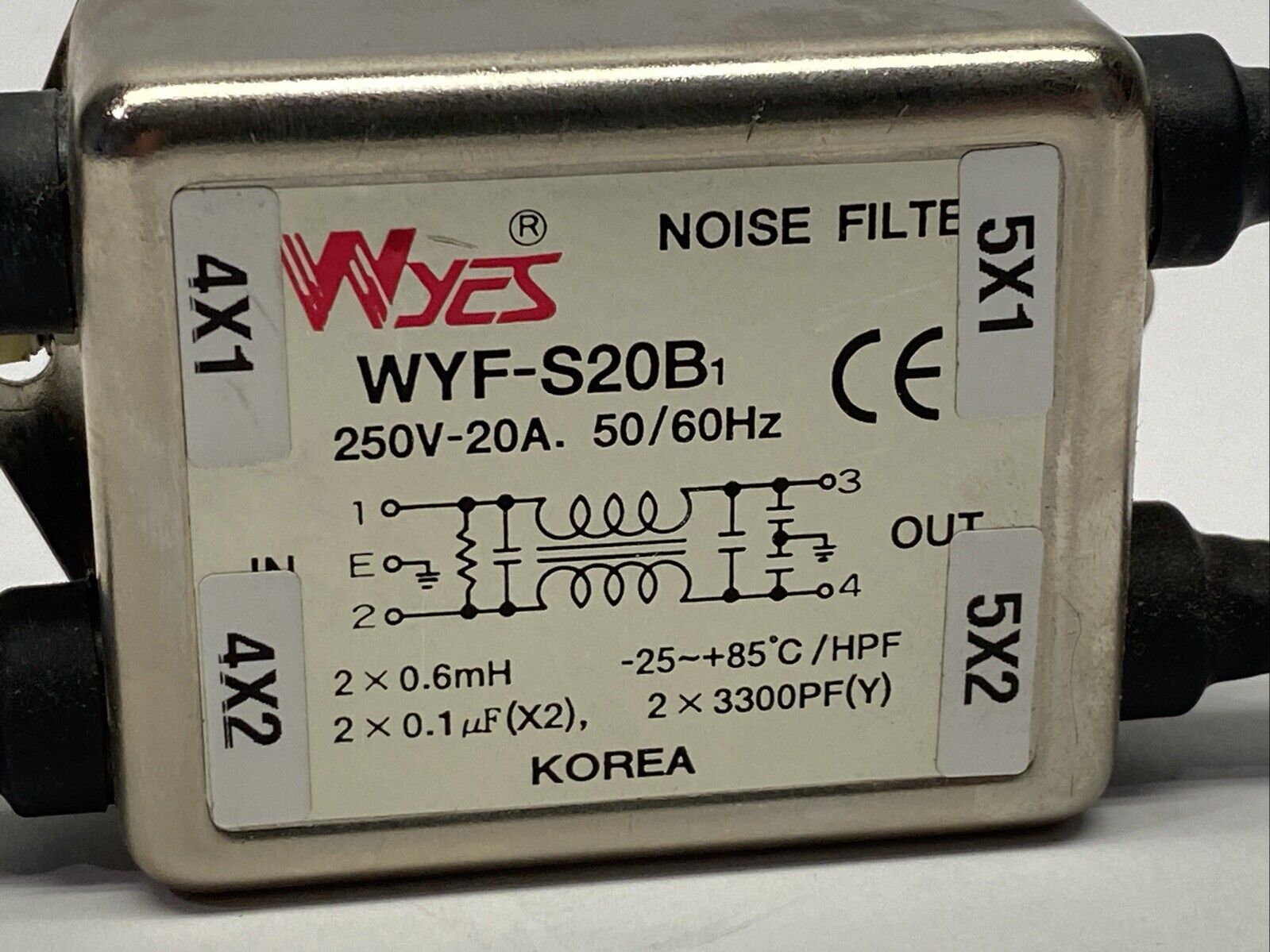 Wyes WYF-S20B Noise Filter 20A 250V - Used - Maverick Industrial Sales