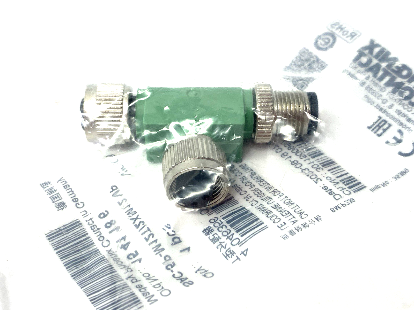 Phoenix Contact SAC-5P-M12T/2XM12 VP T-Distributor 5-Position A-Coded 1541186 - Maverick Industrial Sales