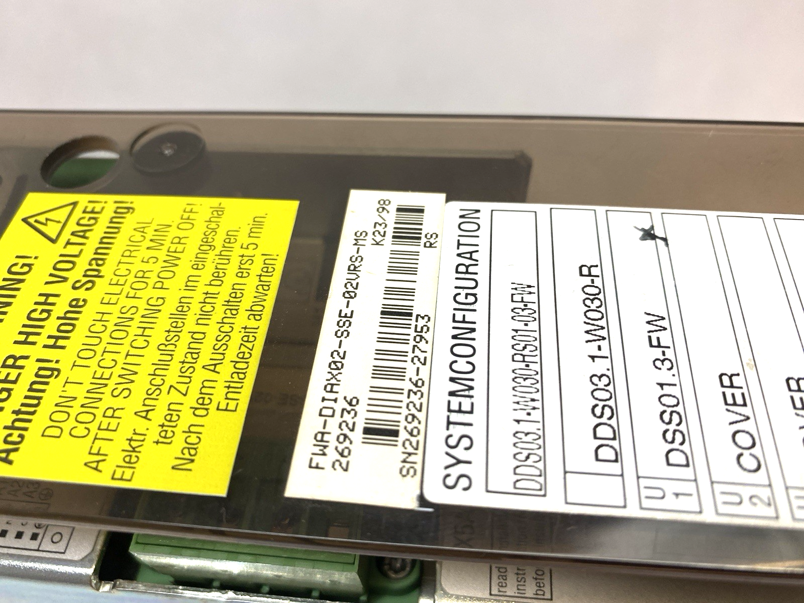 Indramat Servo Drive Controller DDS03.1-W030-RS01-03-FW, FWA-DIAX02-SSE-02VRS-MS - Maverick Industrial Sales