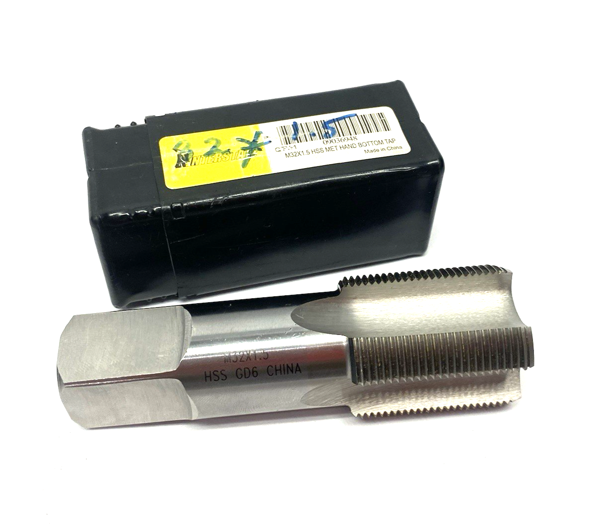 09036948 | Interstate Straight Flute Tap: M32x1.5 Metric Fine, 4 Flute, Bottoming - Used - Maverick Industrial Sales