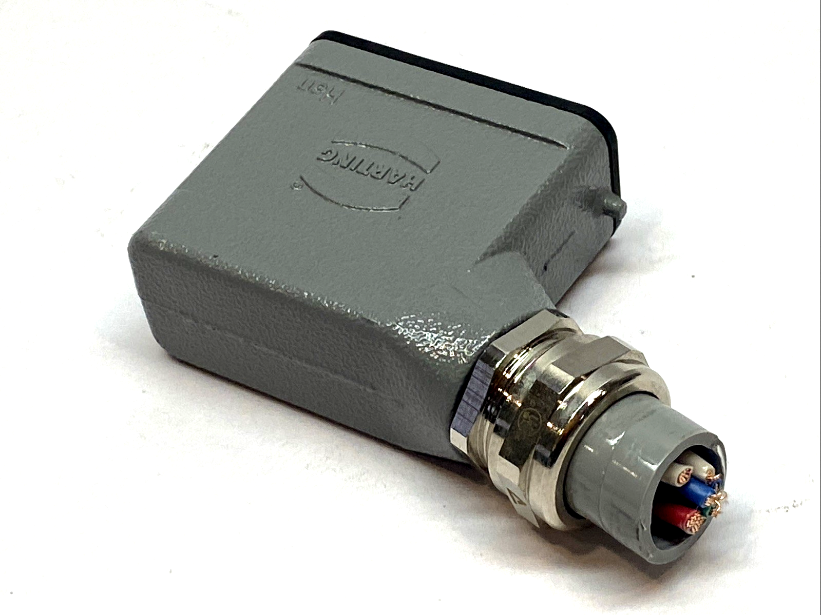 Harting Han 10B Side Entry Low Profile Hood w/ 09330102601 Insert Connector - Maverick Industrial Sales