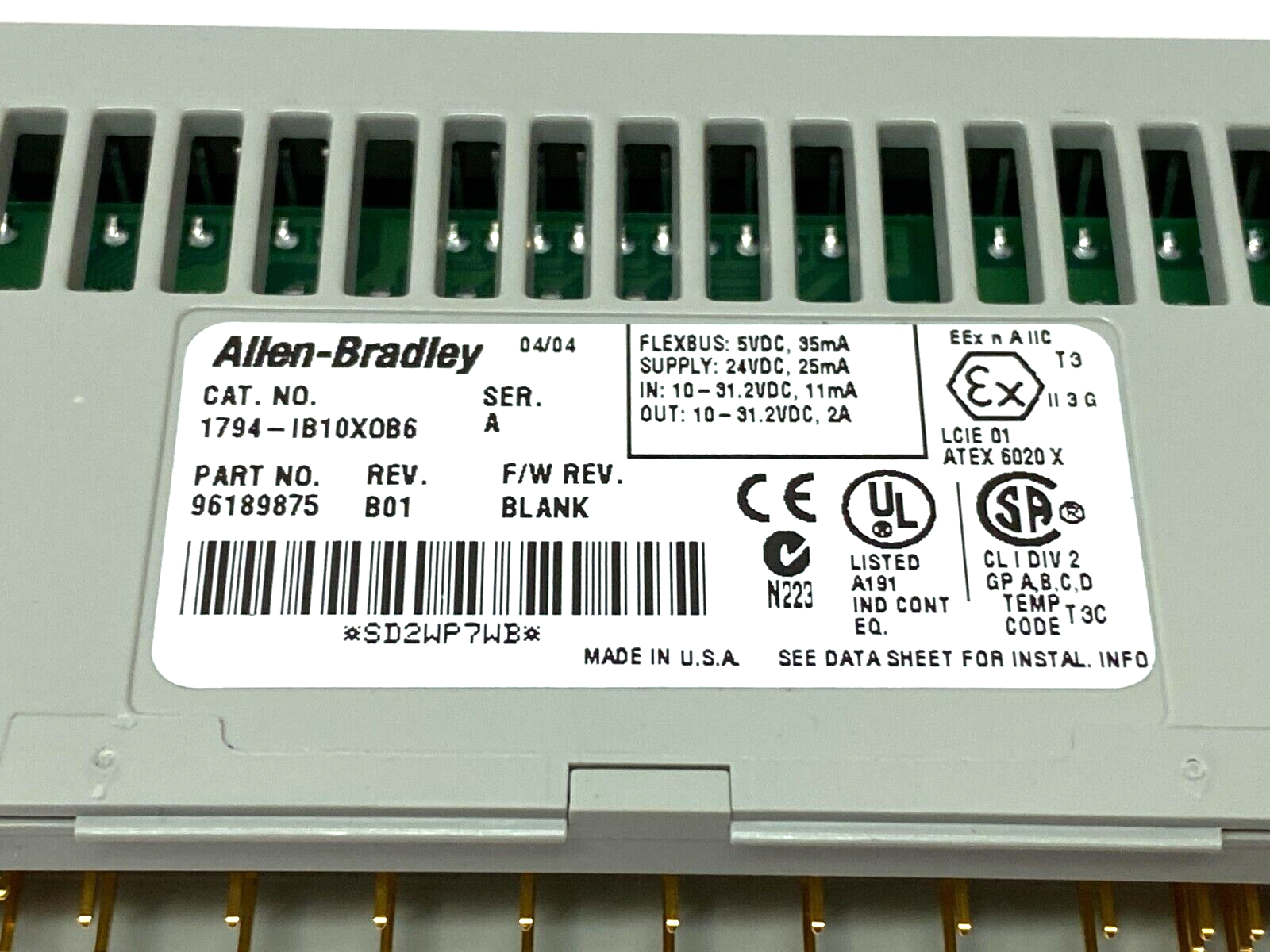 Allen Bradley 1794-IB10XOB6 Ser A Flex I/O Combination Module 10-In 6-Out - Maverick Industrial Sales
