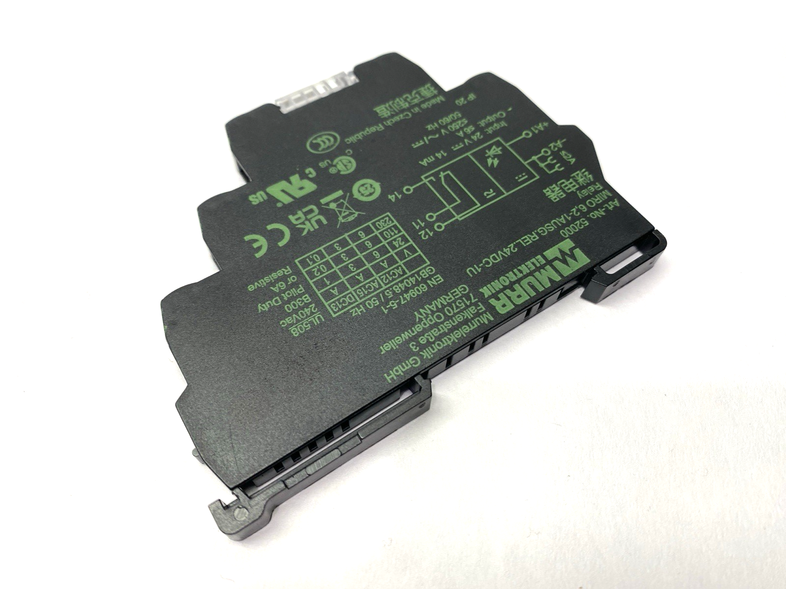 52000 | Murr Elektronik Output Relay MIRO 6,2-1AUSG.REL.24VDC-1U 6A 24VDC - Used - Maverick Industrial Sales