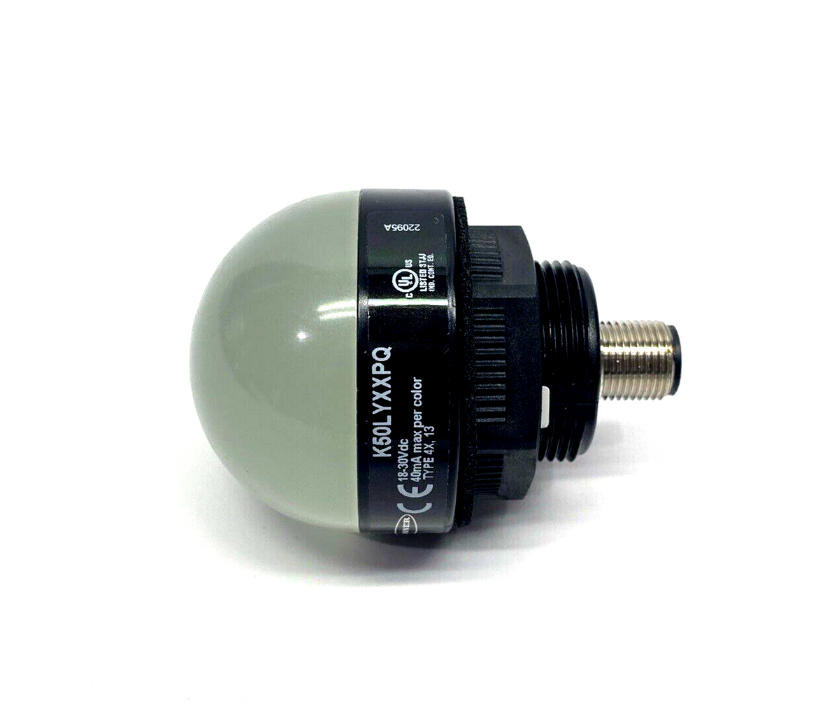 K50LYXXPQ, 78075 | Banner K50LYXXPQ 50mm General Purpose LED Indicator, Yellow, M12, 78075 - Maverick Industrial Sales