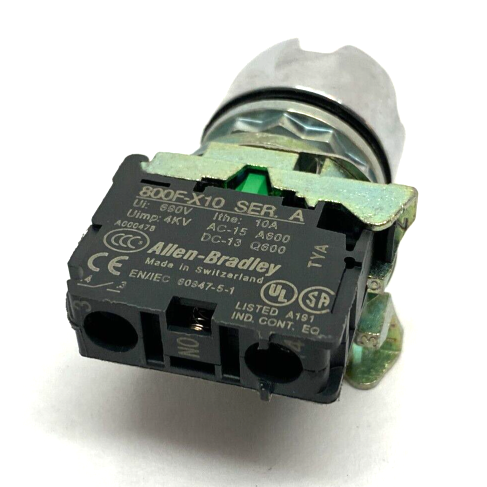 Allen Bradley 800FM-LG7 Shielded Momentary Push Button Illuminated WHITE 1 Cont - Maverick Industrial Sales