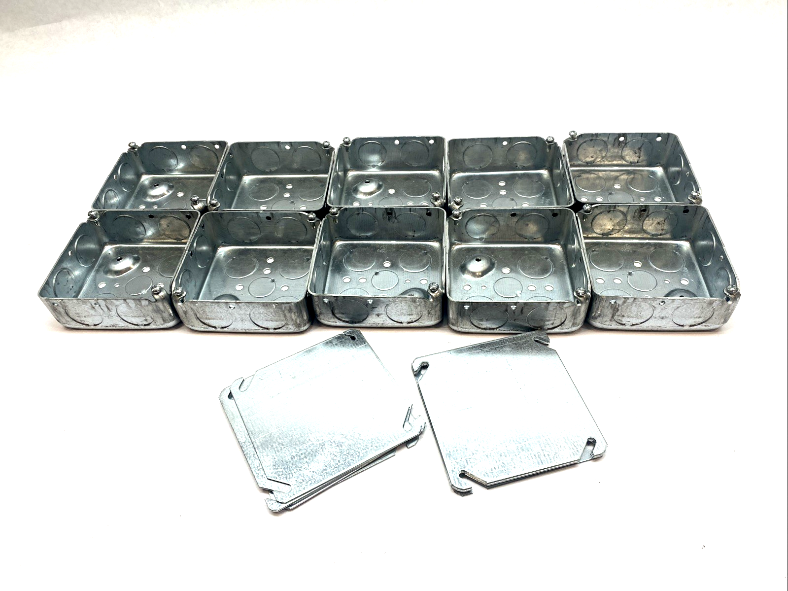 Raco 232 | Hubbell 4" Square Steel Box 2-1/8" Deep LOT OF 10 - Used - Maverick Industrial Sales