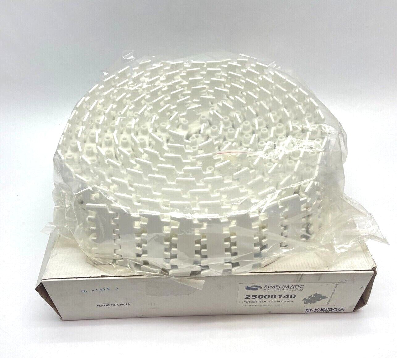 Simplimatic Automation 25000140 Finger Top 83mm Conveyor Chain, 5.025m - Maverick Industrial Sales