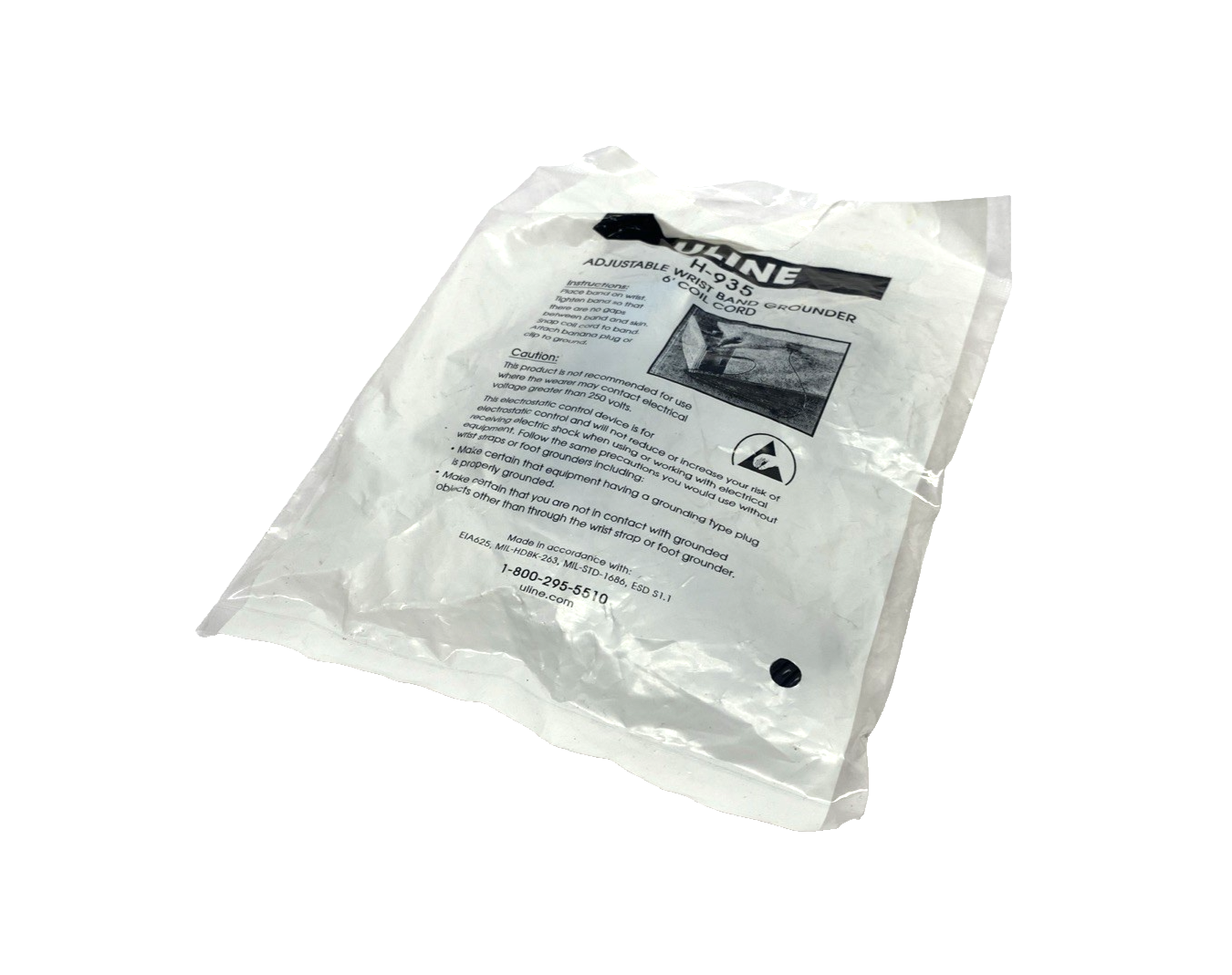 Uline H-935 Fabric Wrist Strap Grounder, Deluxe, 6' Cord LOT OF 3 - Maverick Industrial Sales