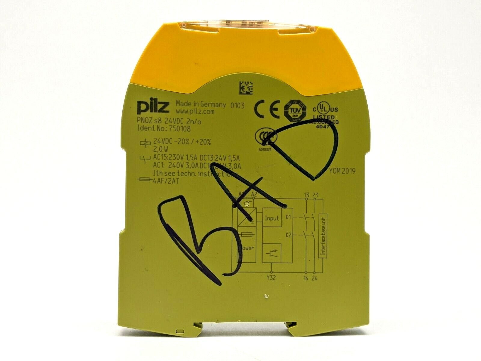 750108,PNOZ s8 24VDC 2 n/o | Pilz PNOZ s8 24VDC 2 n/o Contact Expansion 750108 - For parts or not working - Maverick Industrial Sales