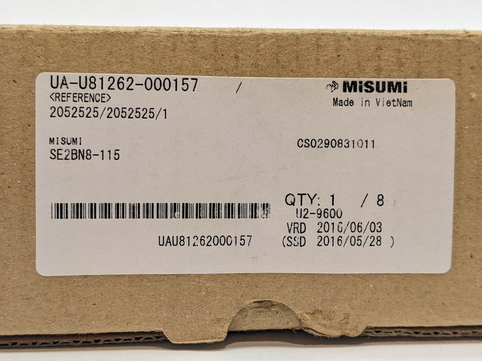 Misumi SSE2BN8-115 Standard Block Miniature Linear Guide w/ Dowel Holes - Maverick Industrial Sales