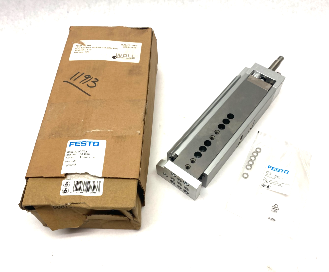 Festo DGSL-12-80-Y3A Mini Slide 80mm Stroke 543980 - Maverick Industrial Sales