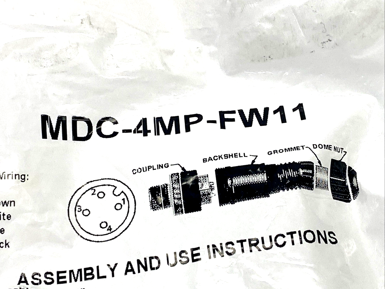 MDC-4MP-FW11 | Mencom Field Wireable Connector Micro-DC M12 Male 4-Pin 5-10mm PG11 - New - Maverick Industrial Sales