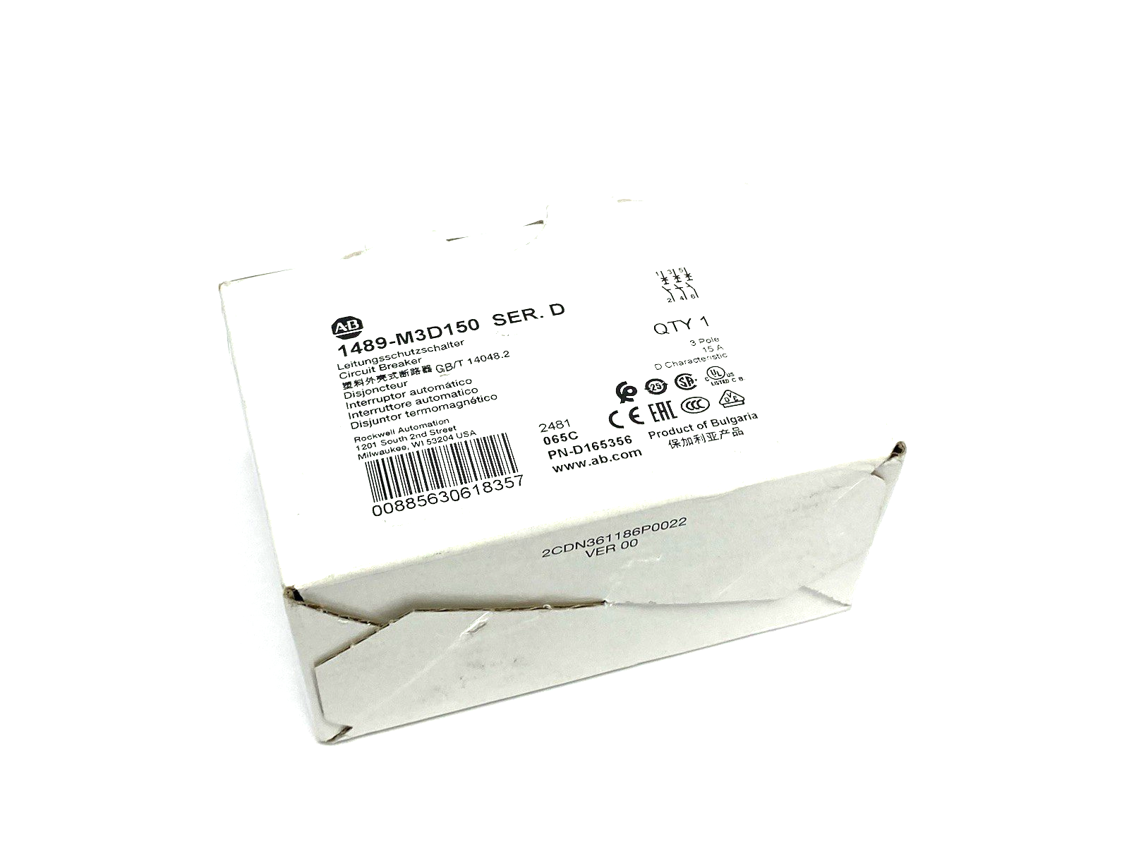 1489-M3D150 | Allen Bradley Ser. D Circuit Breaker 3-Pole 15A - New Other - Maverick Industrial Sales