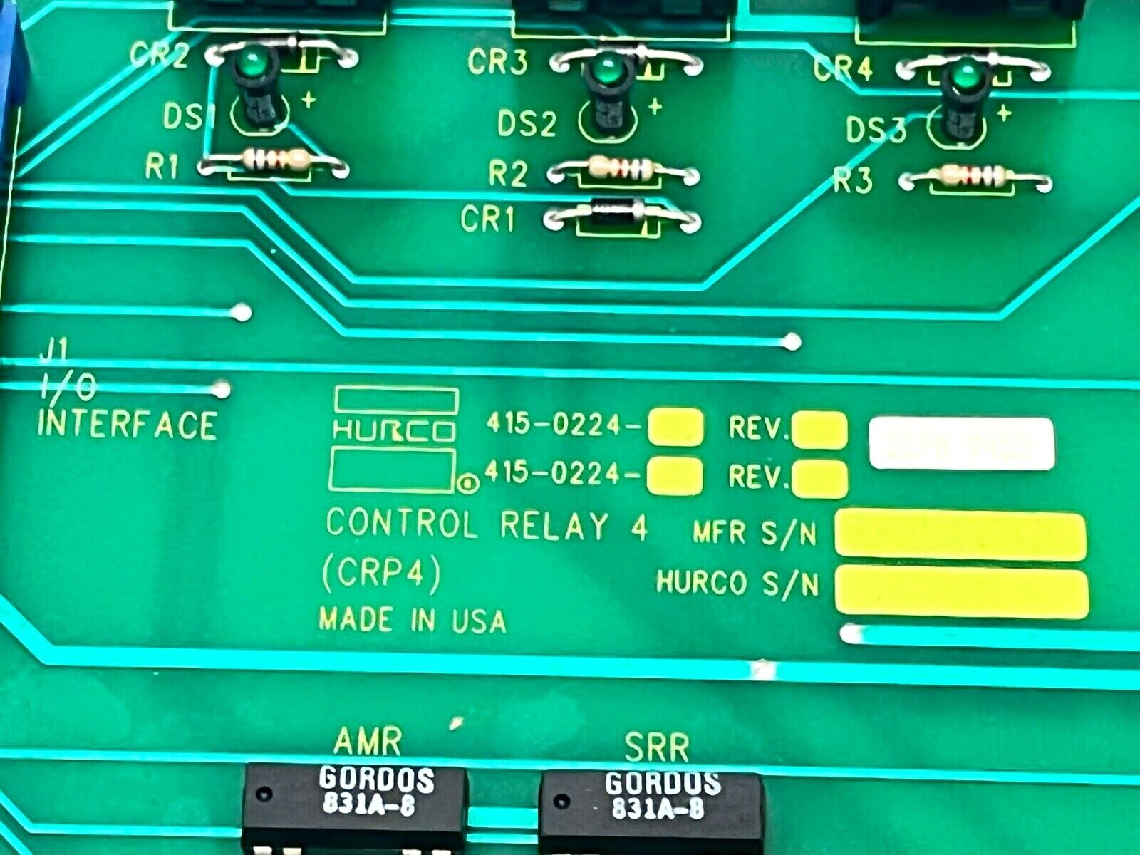 Hurco 415-0224- Control Relay 4 Card Circuit Board for CNC Mill 2CMP 9450 - Maverick Industrial Sales
