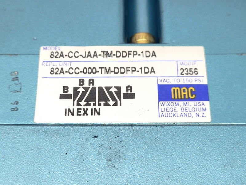 MAC Valves 82A-CC-JAA-TM-DDFP-1DA 4/2-Way Solenoid Valve 24VDC 150PSI - Maverick Industrial Sales