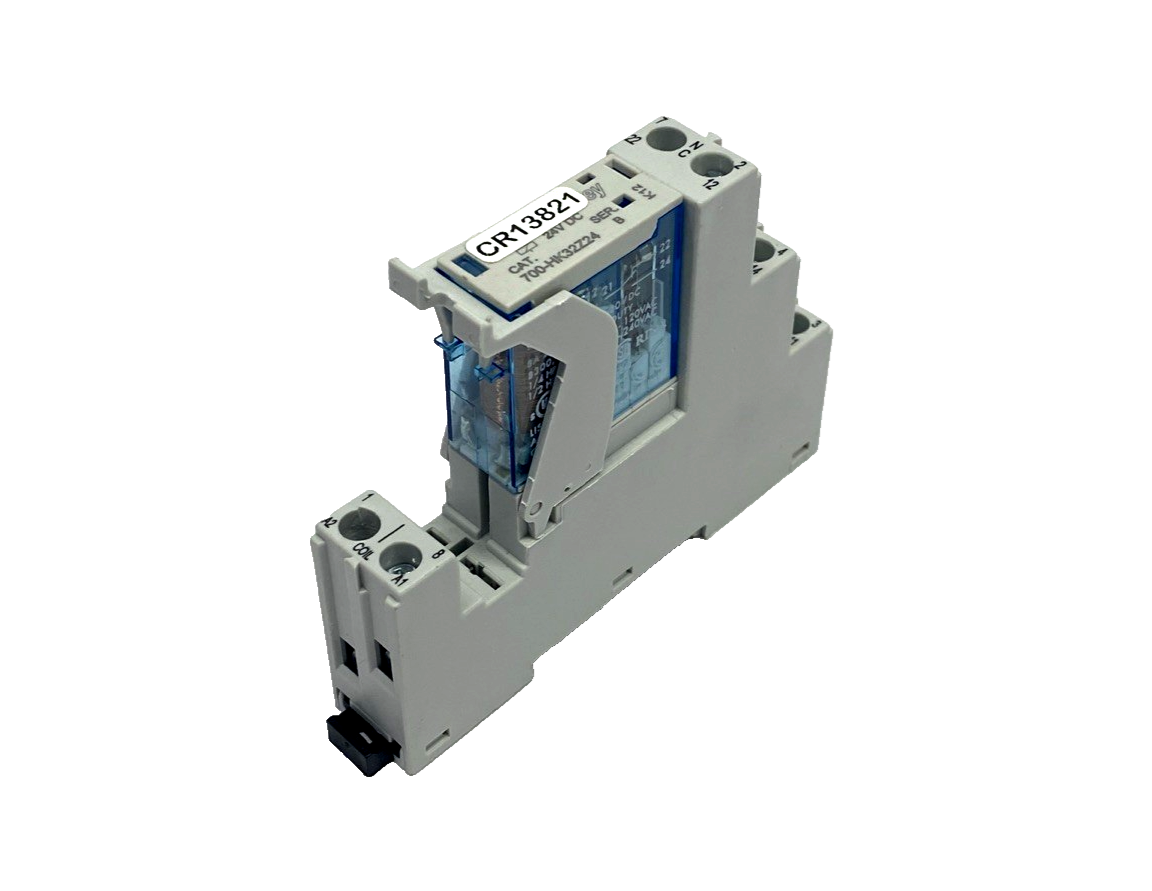 700-HK32Z24 | Allen Bradley Ser. B Plug In Relay 24V DC & 700-HN222 Socket/Base 8A - Used - Maverick Industrial Sales