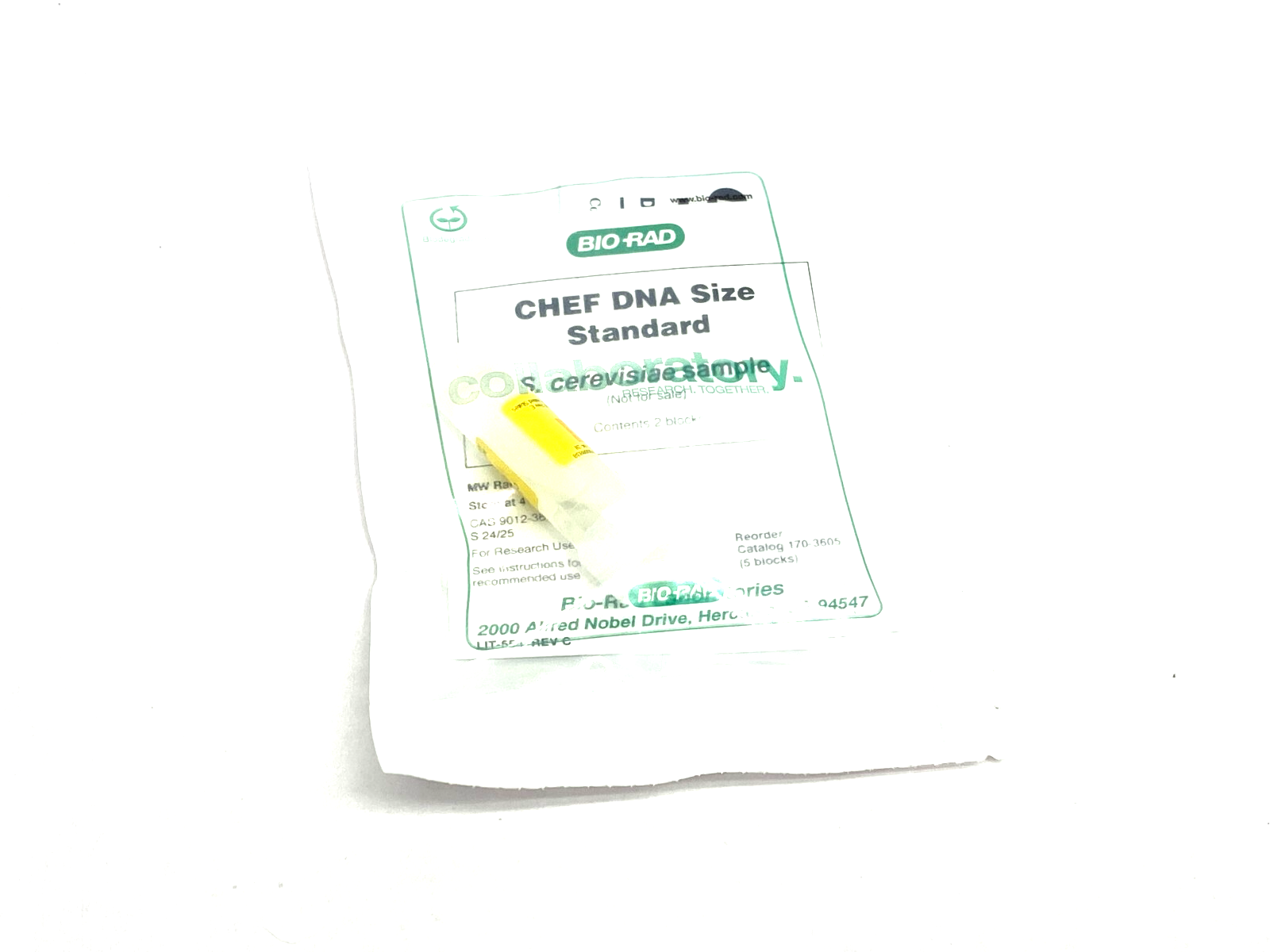 Bio Rad 1703605 CHEF DNA PFGE Size Marker Agarose Blocks 0.225–2.2 Mb 2 BLOCKS - Maverick Industrial Sales