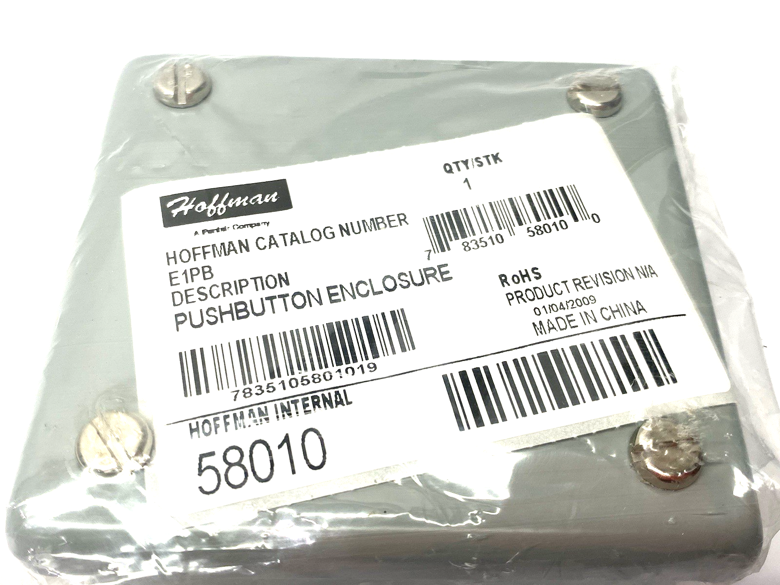 E1PB | Hoffman nVent Pushbutton Enclosure Gray, 1-Hole 30.5mm, Type 12 - New Other - Maverick Industrial Sales