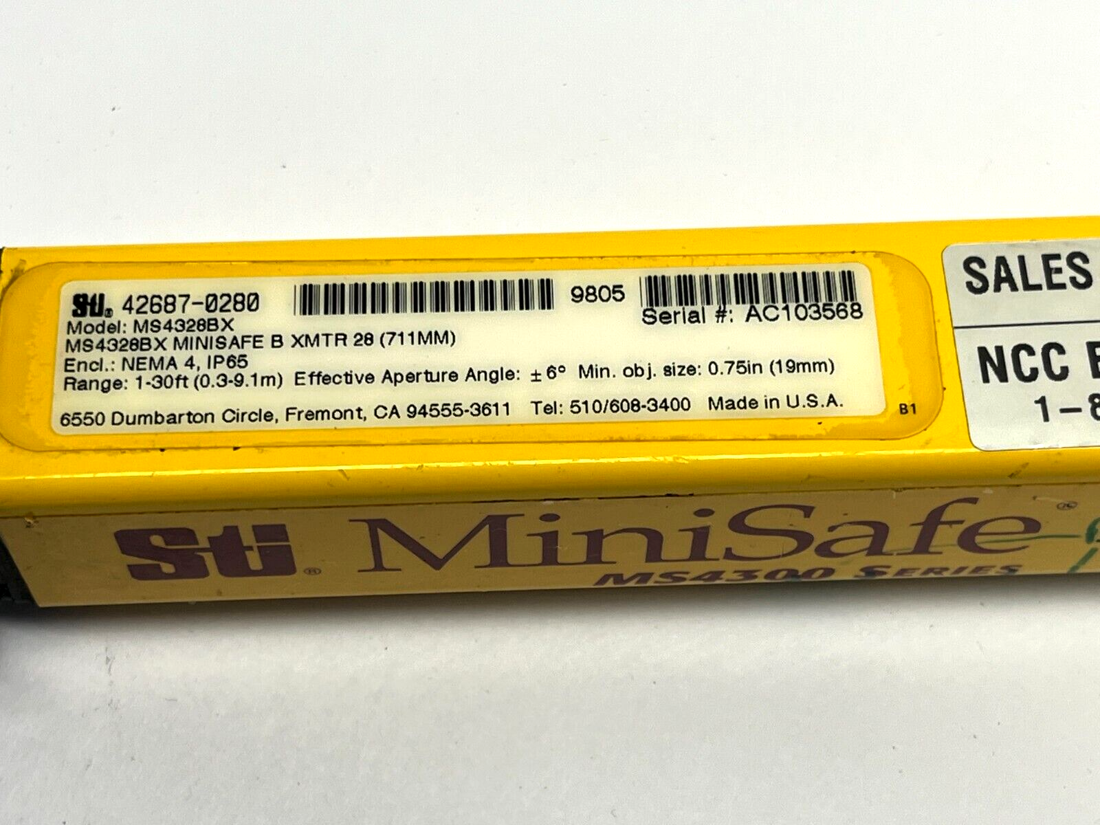 Omron STI MS4328BX Minisafe Safety Light Curtain XMTR 28 - Maverick Industrial Sales