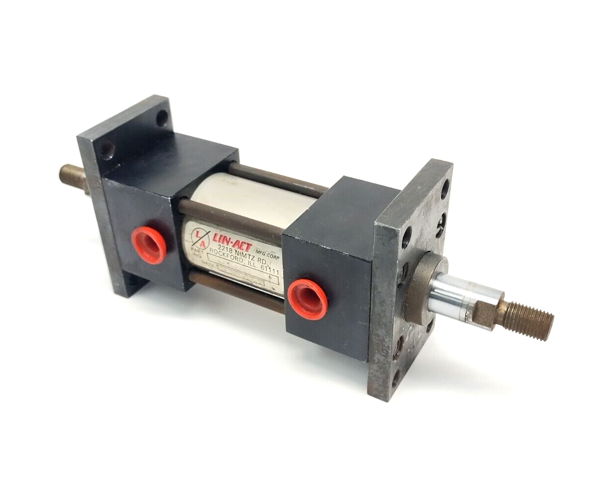 LIN-ACT A83-2427 Double Rod End Cylinder 1-1/2" Bore x 1" Stroke - Maverick Industrial Sales