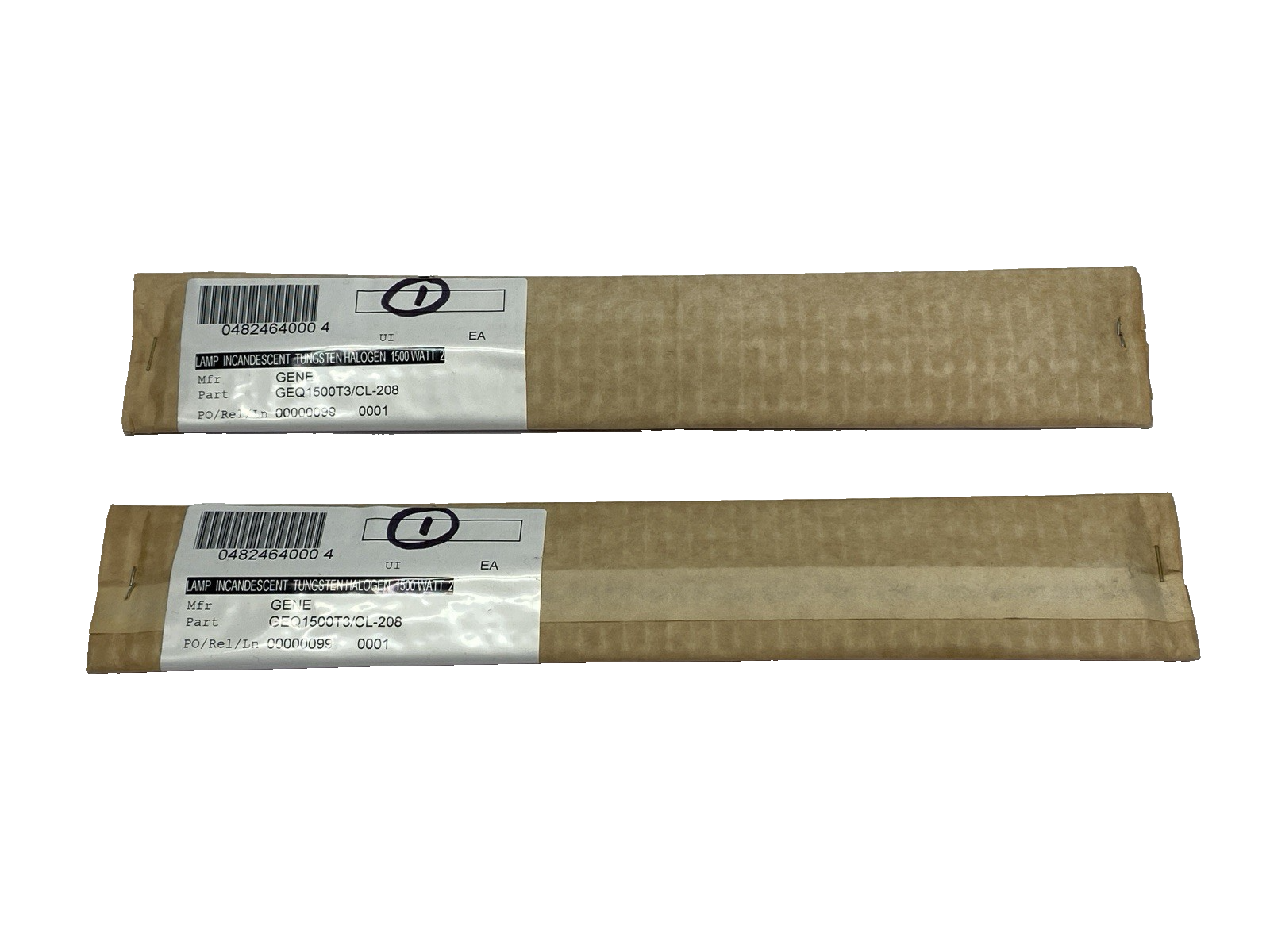 Q1500T3/CL-208 | General Electric Tungsten Lamp 208V 1500W LOT OF 2 - New - Maverick Industrial Sales