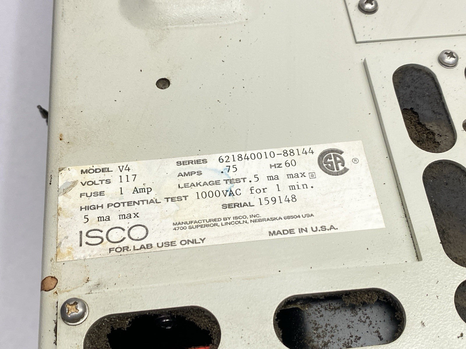 621840010-88144 | ISCO Model V4 Absorbance Detector Series - For parts or not working - Maverick Industrial Sales