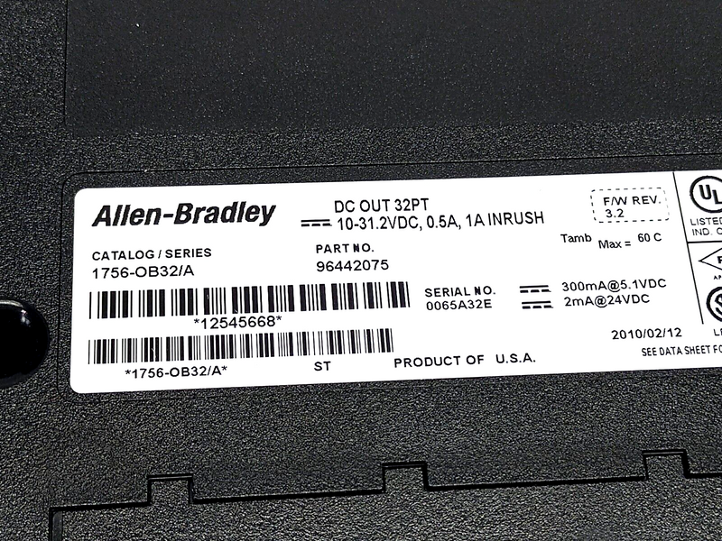 Allen Bradley 1756-OB32 Ser. A ControlLogix 32 Pt Digital Output Module CHIPPED - Maverick Industrial Sales