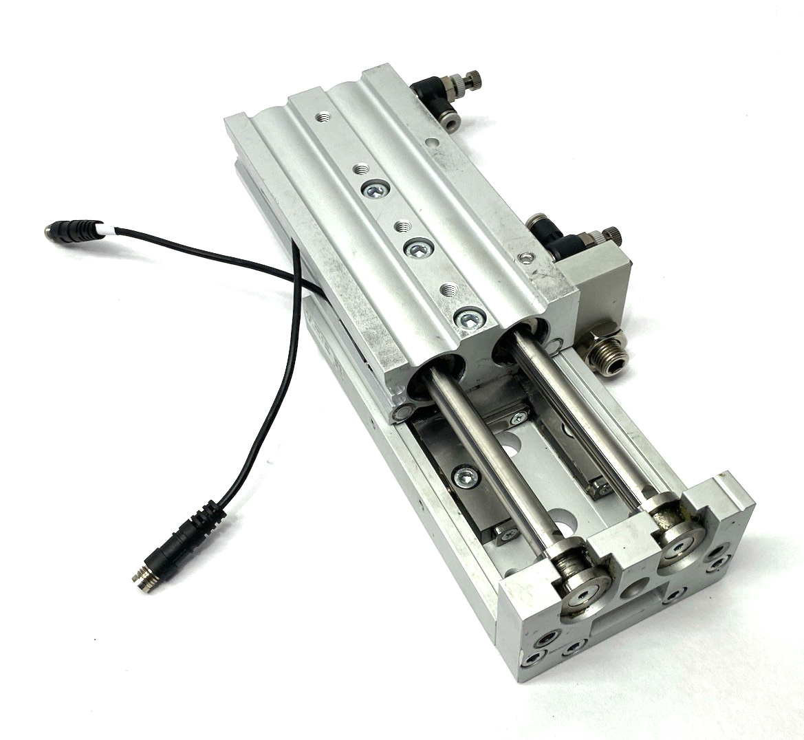 SMC MXS20-75 Guided Slide Table Cylinder 75mm Stroke Adjustable w/ Auto Switches - Maverick Industrial Sales