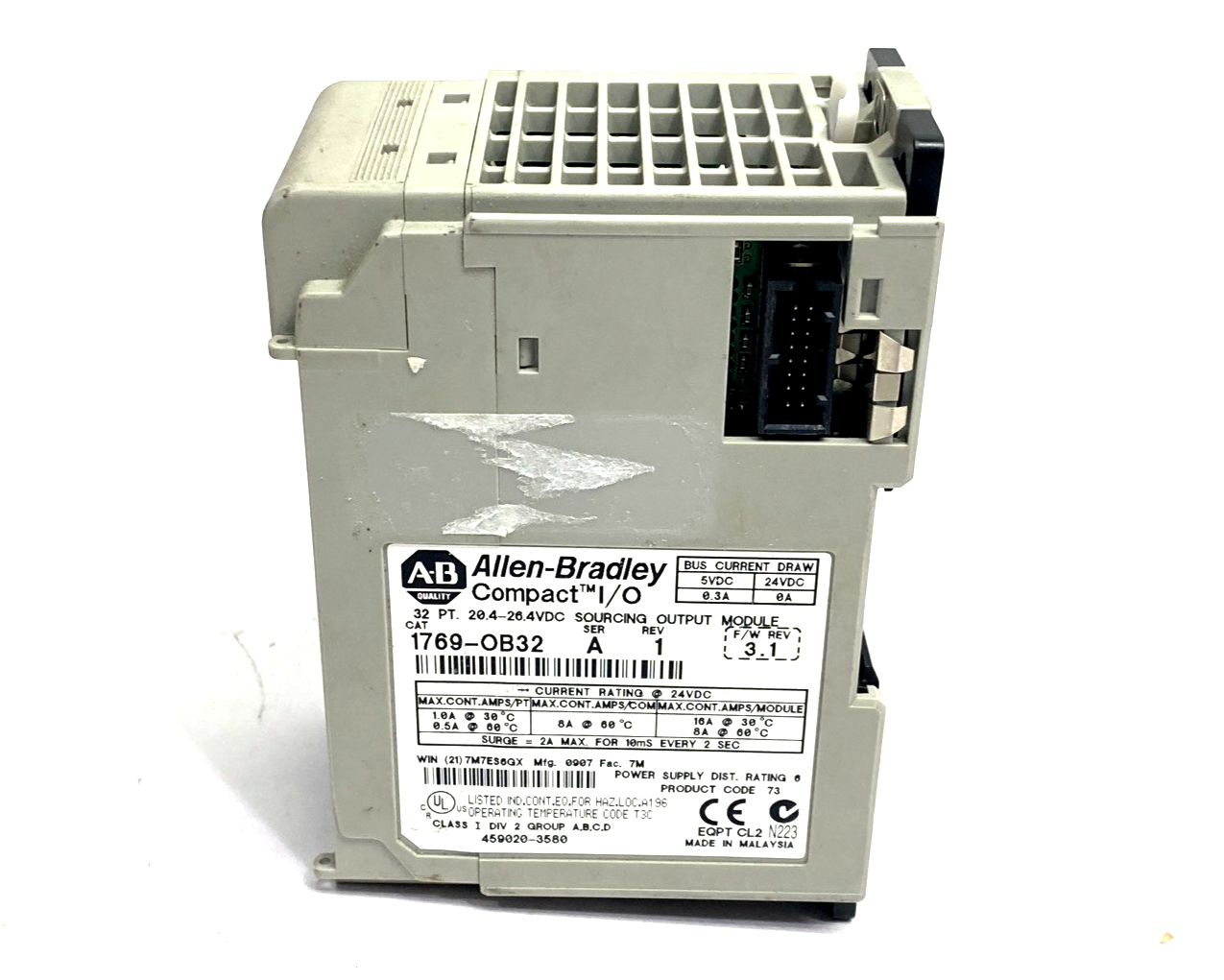 Allen Bradley 1769-OB32 Ser. A CompactLogix 32 Pt 24VDC D/O Module NO FRONT - Maverick Industrial Sales