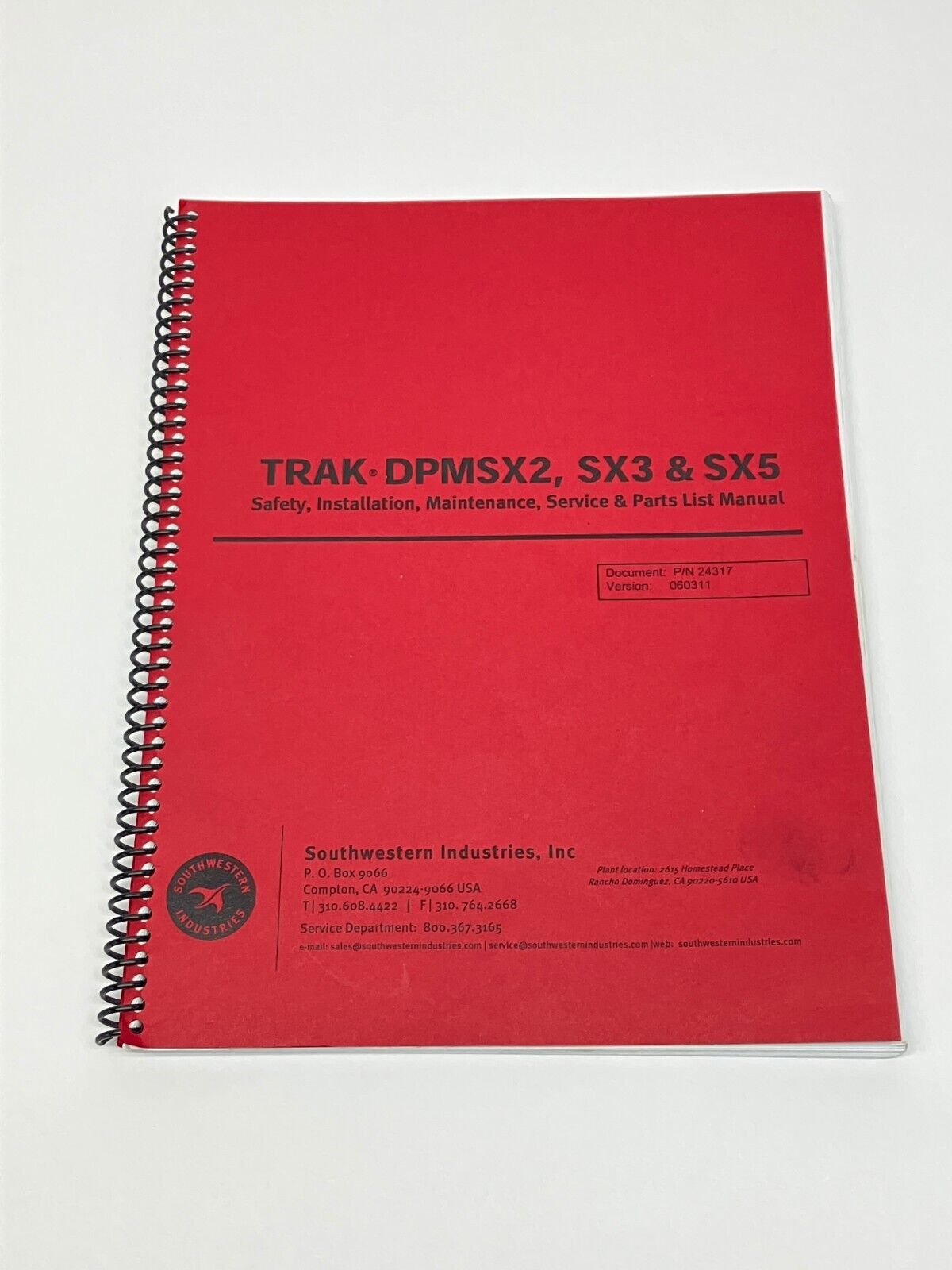 Southwestern Industries 24317 TRAK DPMSX2, SX3 & SX5 Manual & Parts List - Maverick Industrial Sales