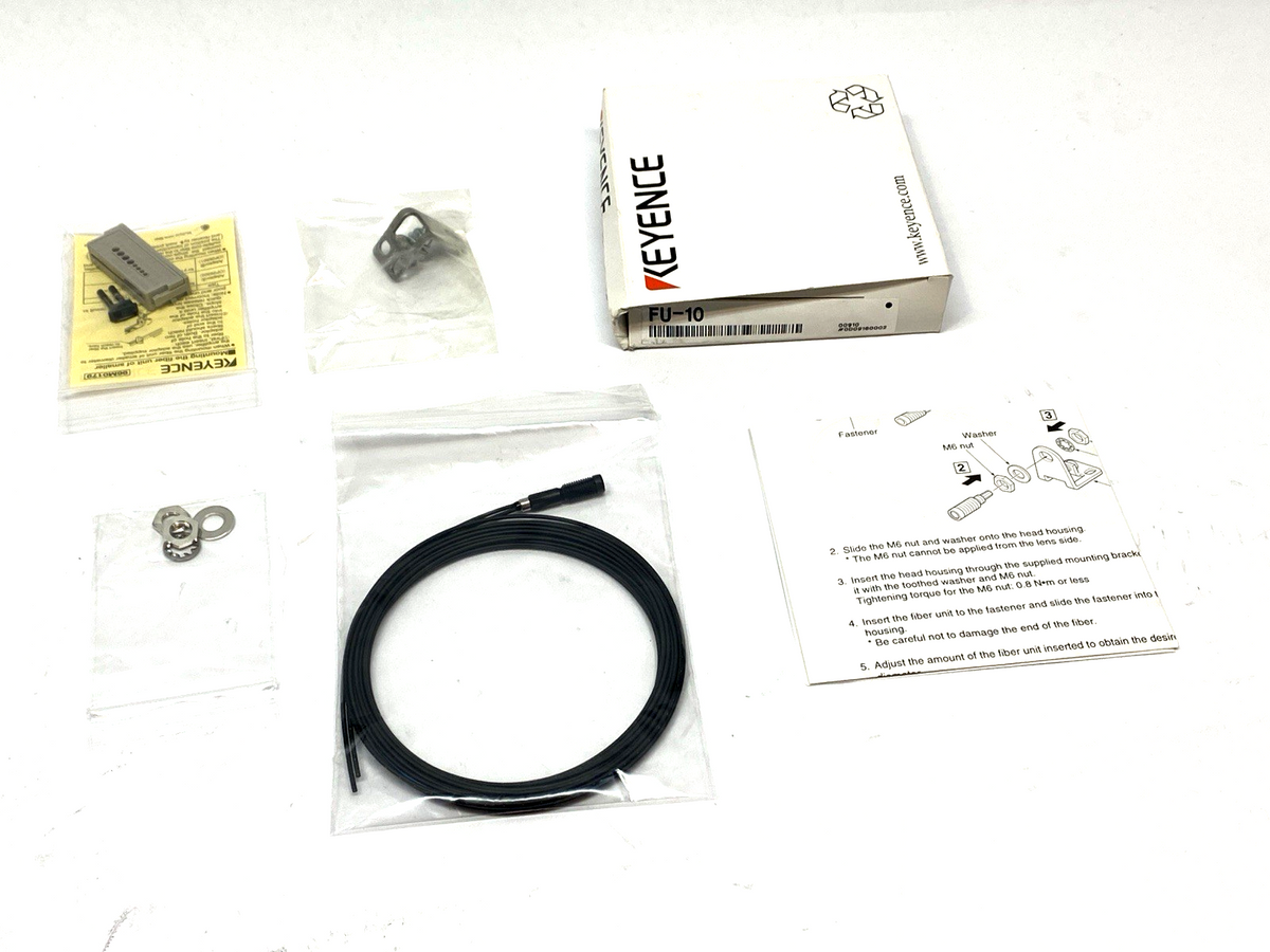 Keyence FU-10 Digital Fiber Optic Sensor Reflective Fiber Unit - Maverick Industrial Sales