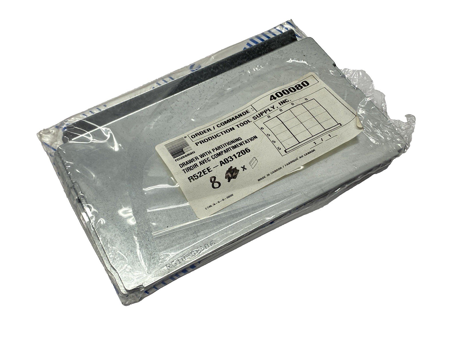 R52EE-A031206 | Rousseau Metal Drawer with Partitioning PKG OF 8 - New – Open box - Maverick Industrial Sales