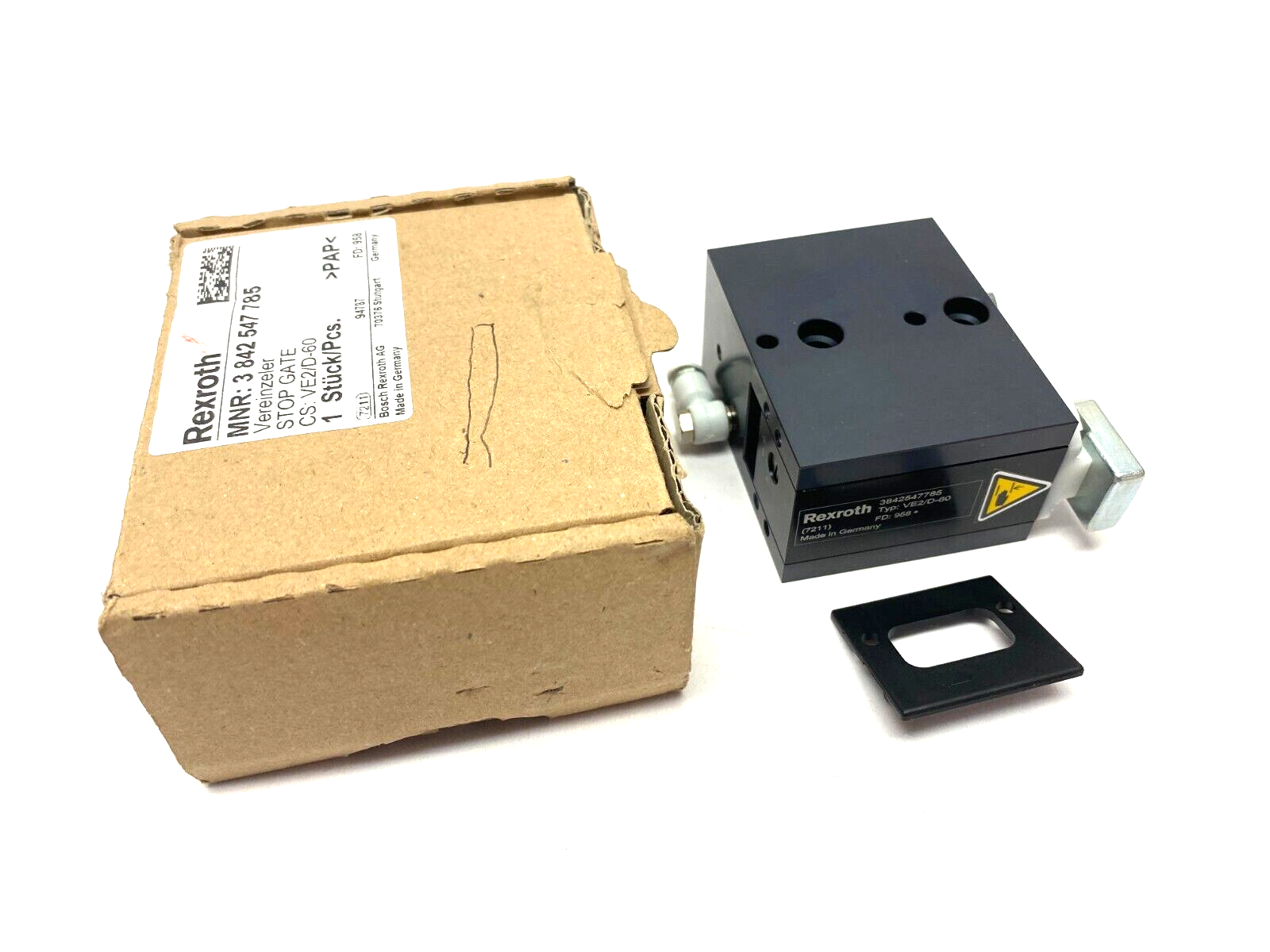Bosch Rexroth 3842547785 Pneumatic Stop Gate NO HARDWARE - Maverick Industrial Sales
