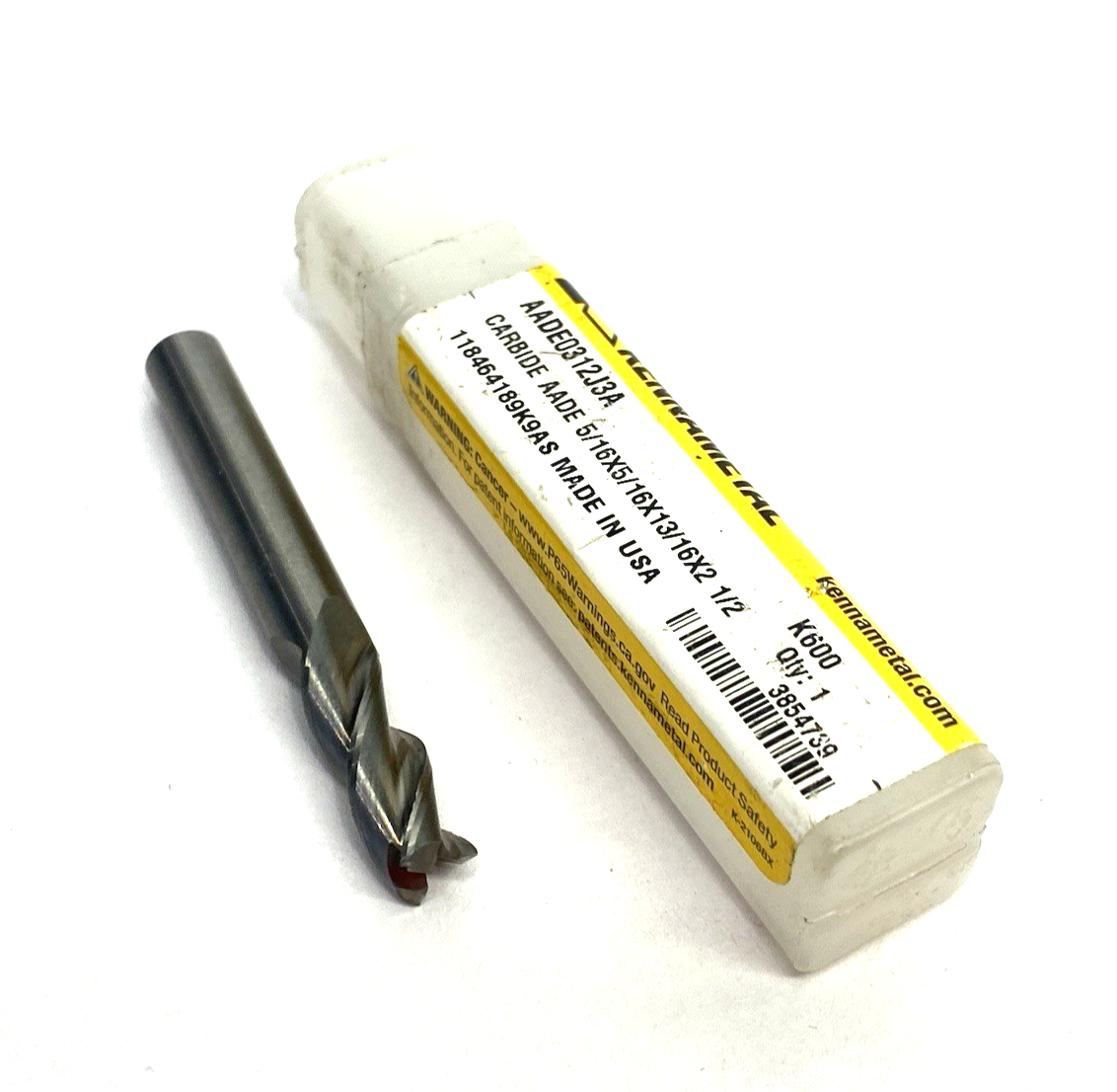 3854739 | Kennametal KenCut™ Square End Mill 3 Flutes Plain Shank AADE0312J3A - New – Open box - Maverick Industrial Sales