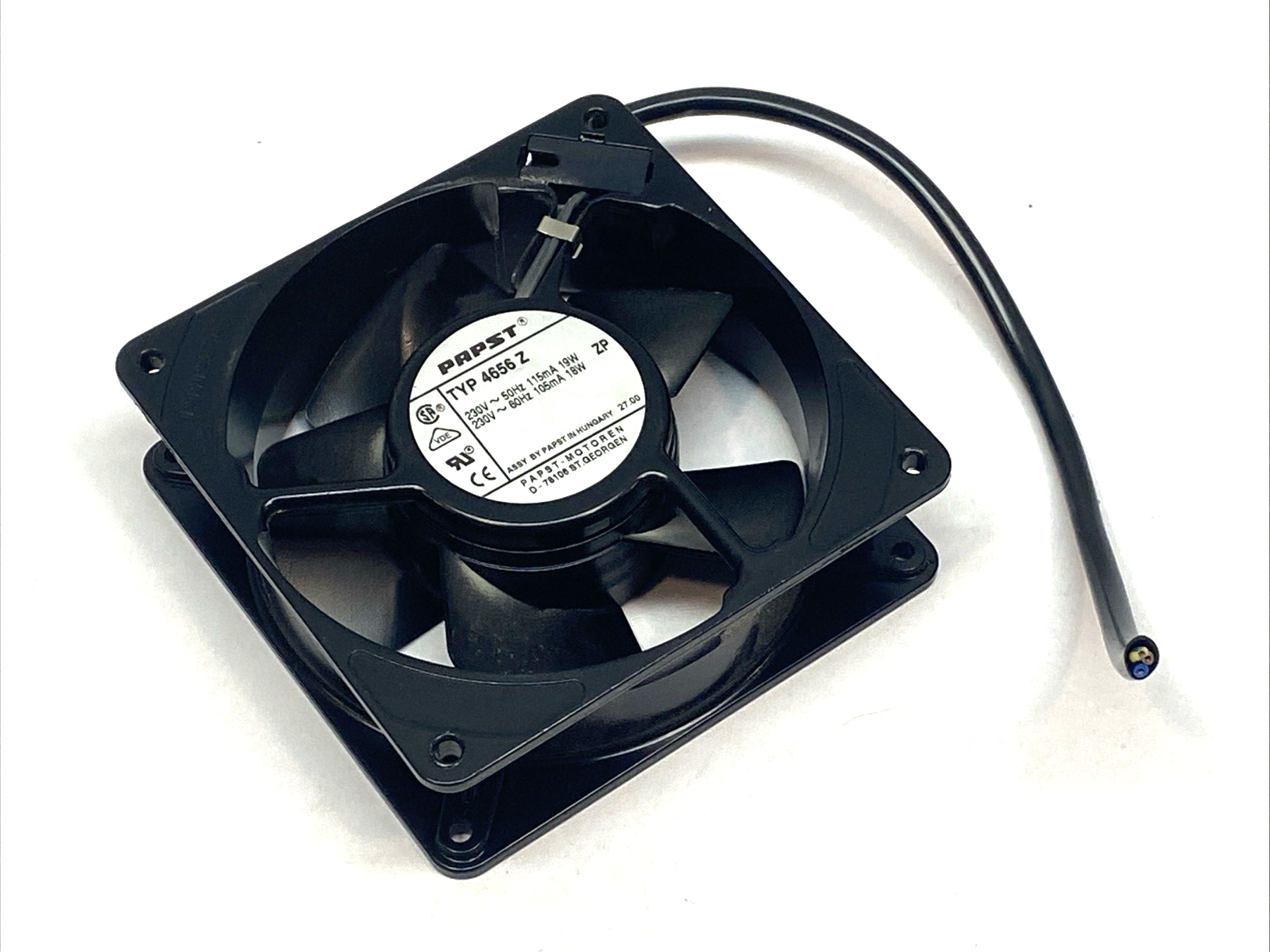 Papst TYP 4656 Z Axial Fan 230VAC 119mm x 119mm x 38mm 4656Z MISSING COVERS - Maverick Industrial Sales