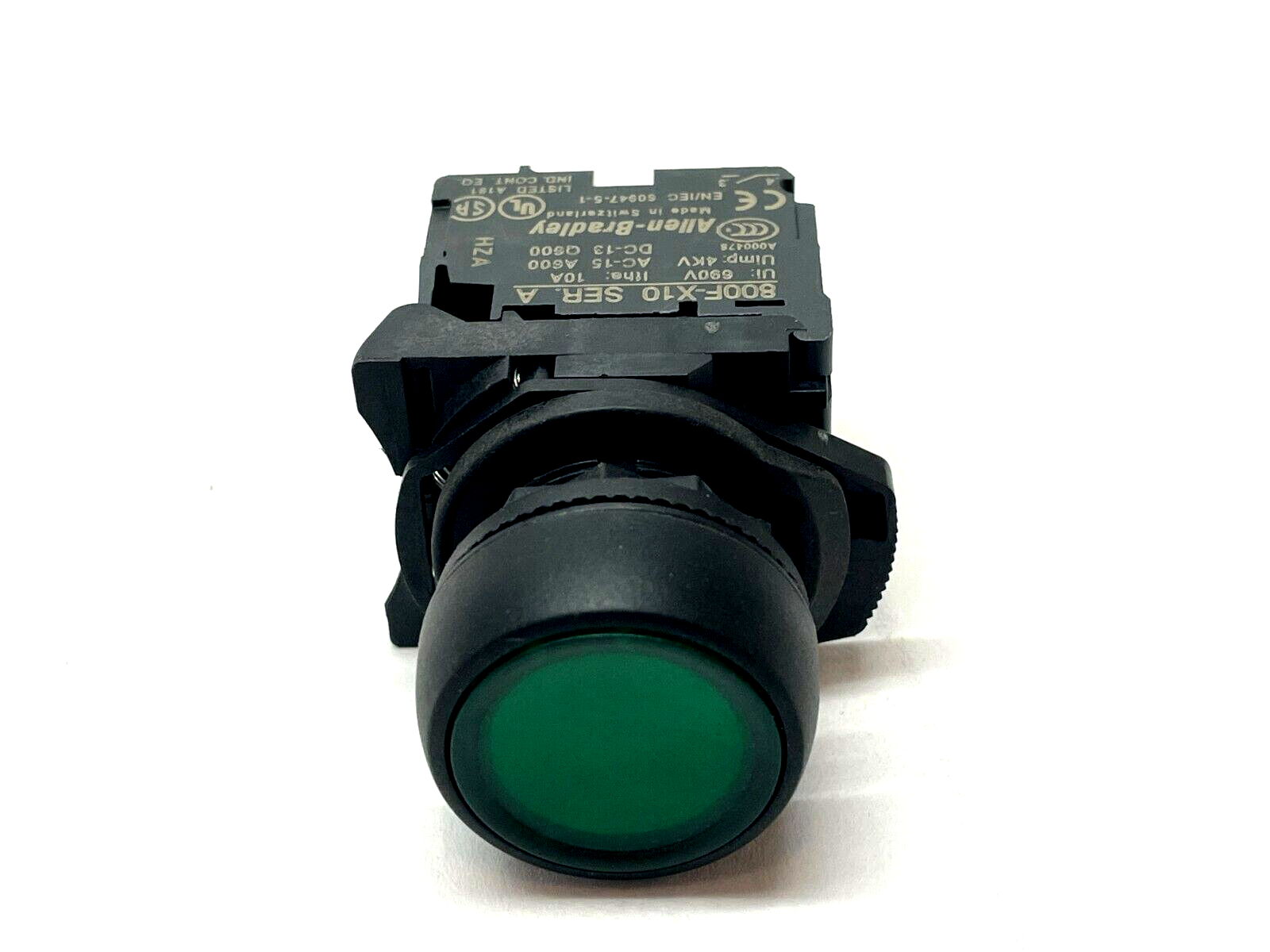 Allen Bradley 800FP-LF3 Pushbutton Green w/ 800F-N3G Ser. A Lamp - Maverick Industrial Sales
