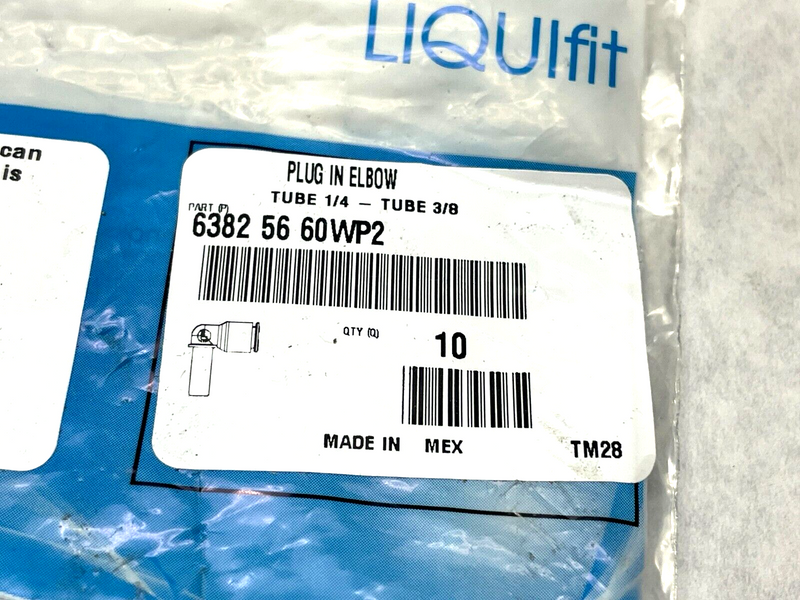 Legris Liquifit 6382 56 60WP2 Plug-In Elbow PKG OF 8 - Maverick Industrial Sales