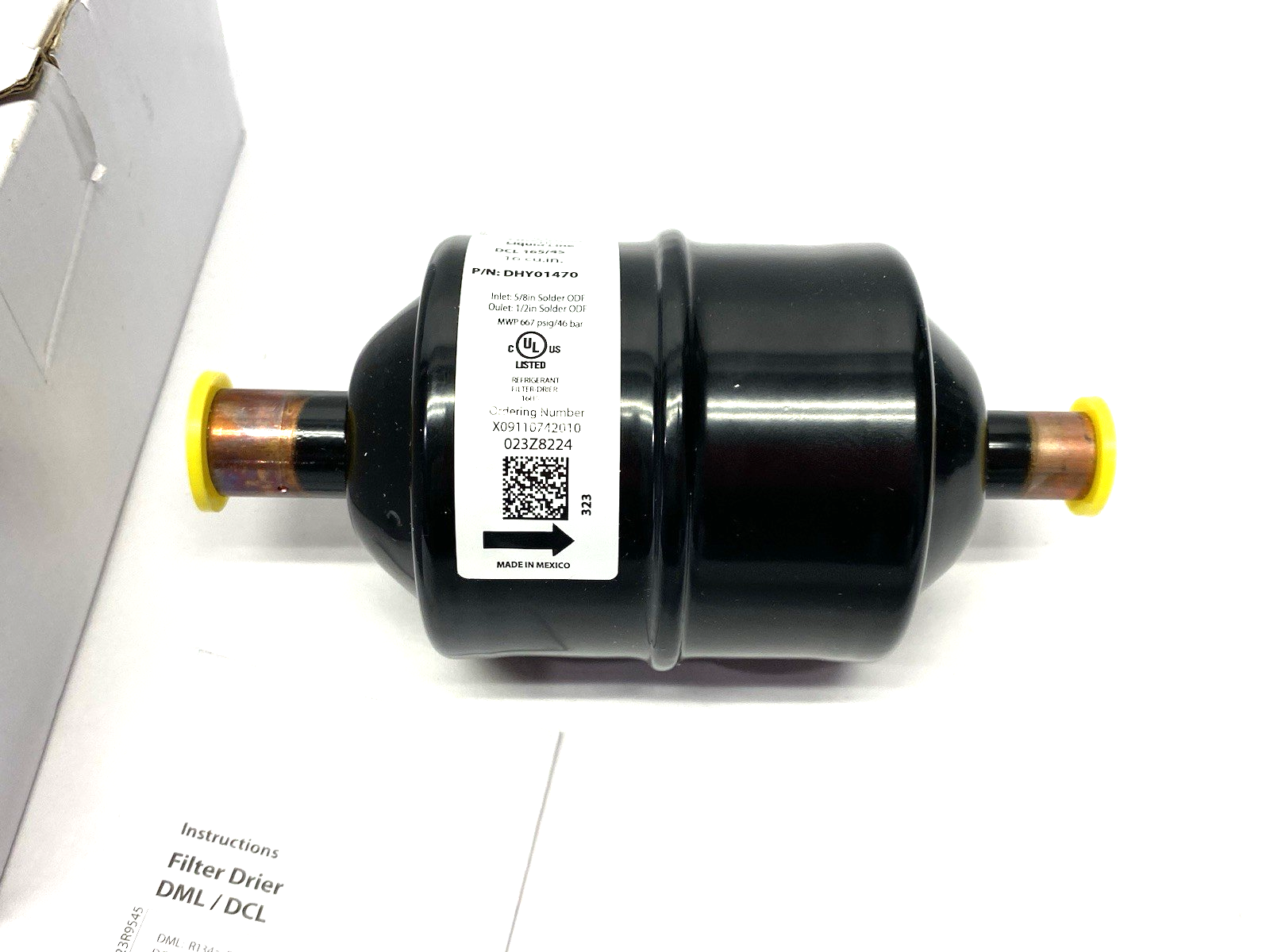 DHY01470 | Trane ServiceFirst Liquid Line Drier 16 CU. IN. DCL165/4S Solder Ends - New – Open box - Maverick Industrial Sales