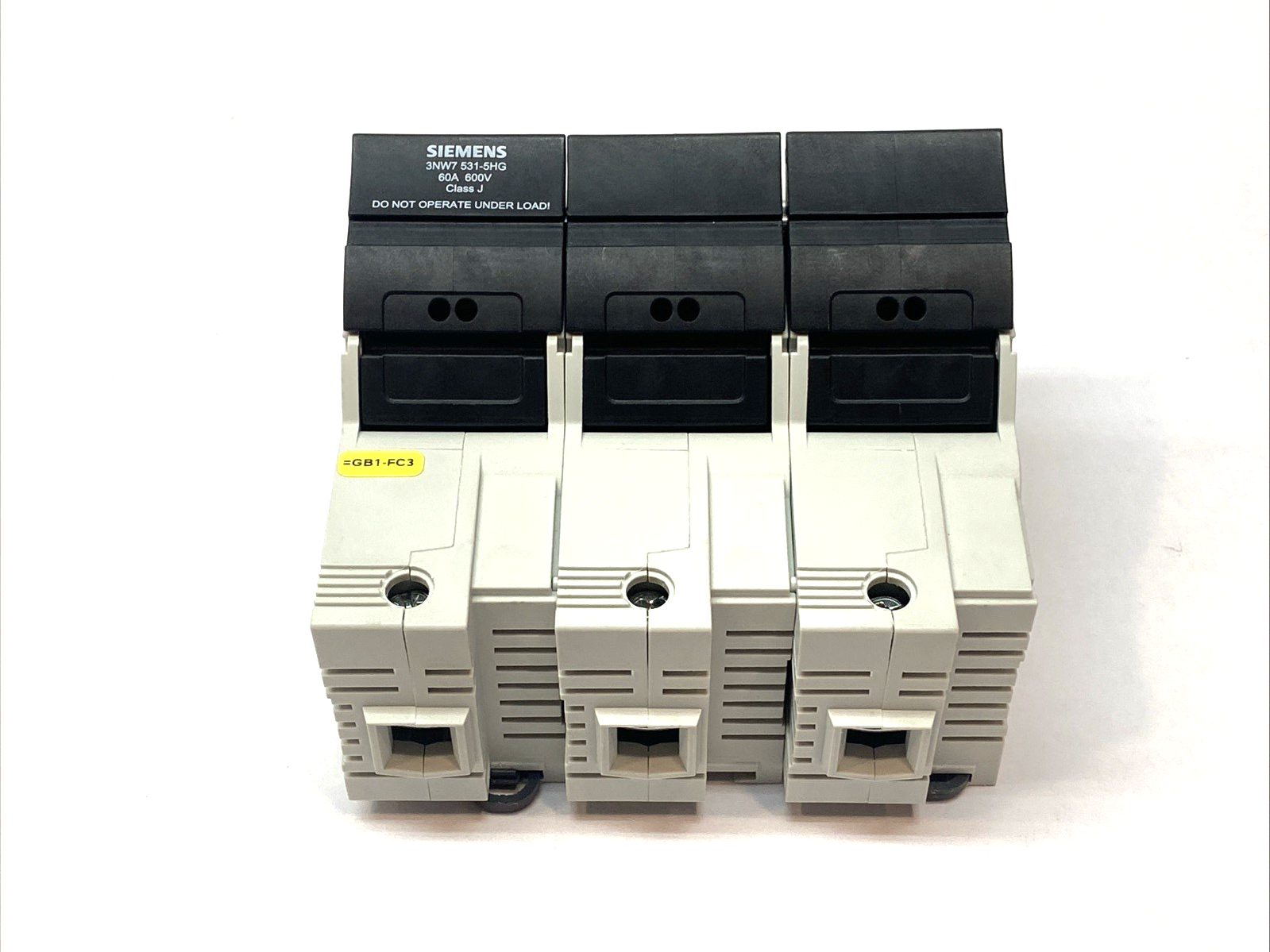 Siemens 3NW7 531-5HG Fuse Holder Class J 60A 600V w/ 3x Bussman LPJ-40SP Fuses - Maverick Industrial Sales