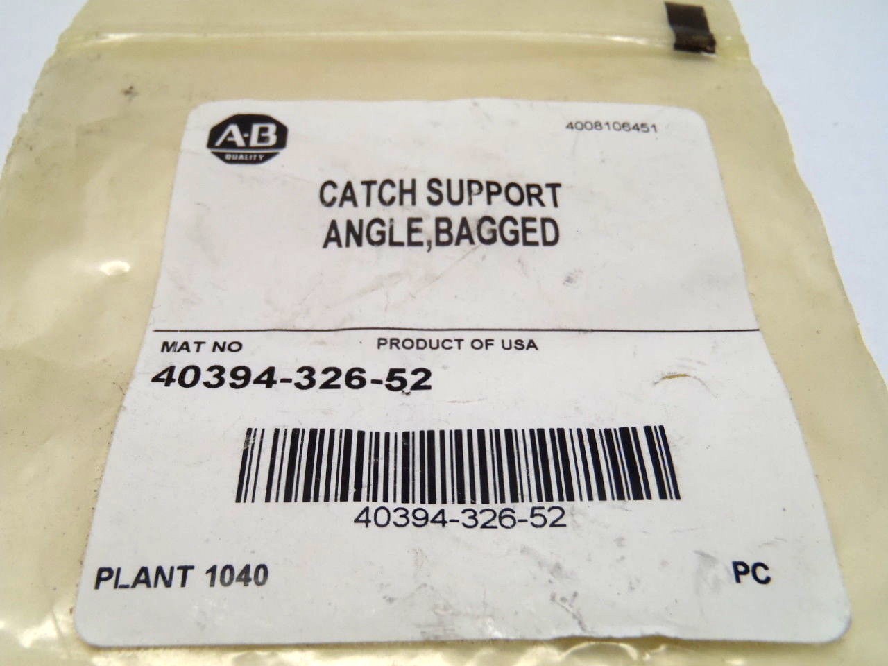 40394-326-52 | Allen-Bradley Catch Support Angle, Bagged - New Other - Maverick Industrial Sales