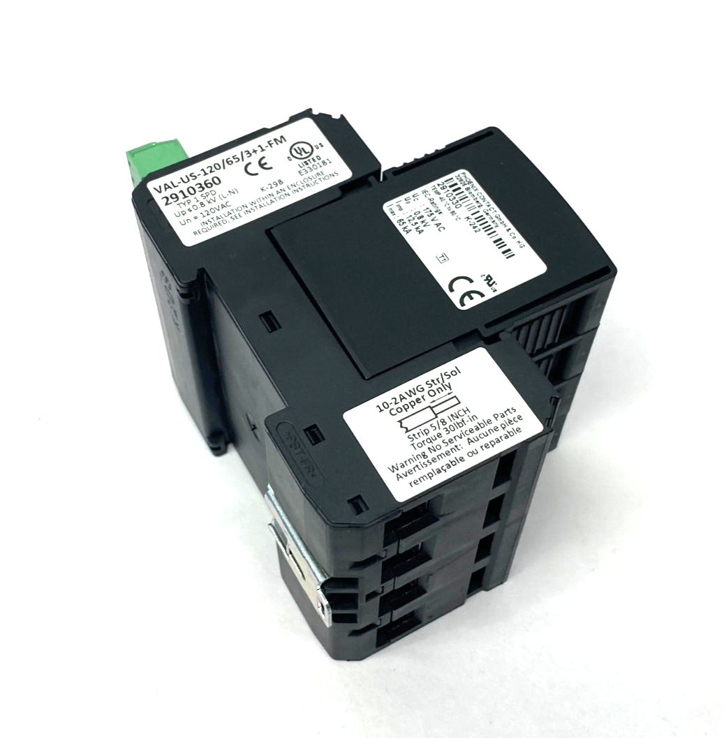 Phoenix Contact VAL-US-120/65/3+1-FM 4-Channel Surge Protection Device 2910360 - Maverick Industrial Sales