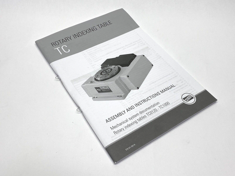 Weiss Rotary Indexing Table TC0120-TC1000 Assembly and Instructions Manual - Maverick Industrial Sales