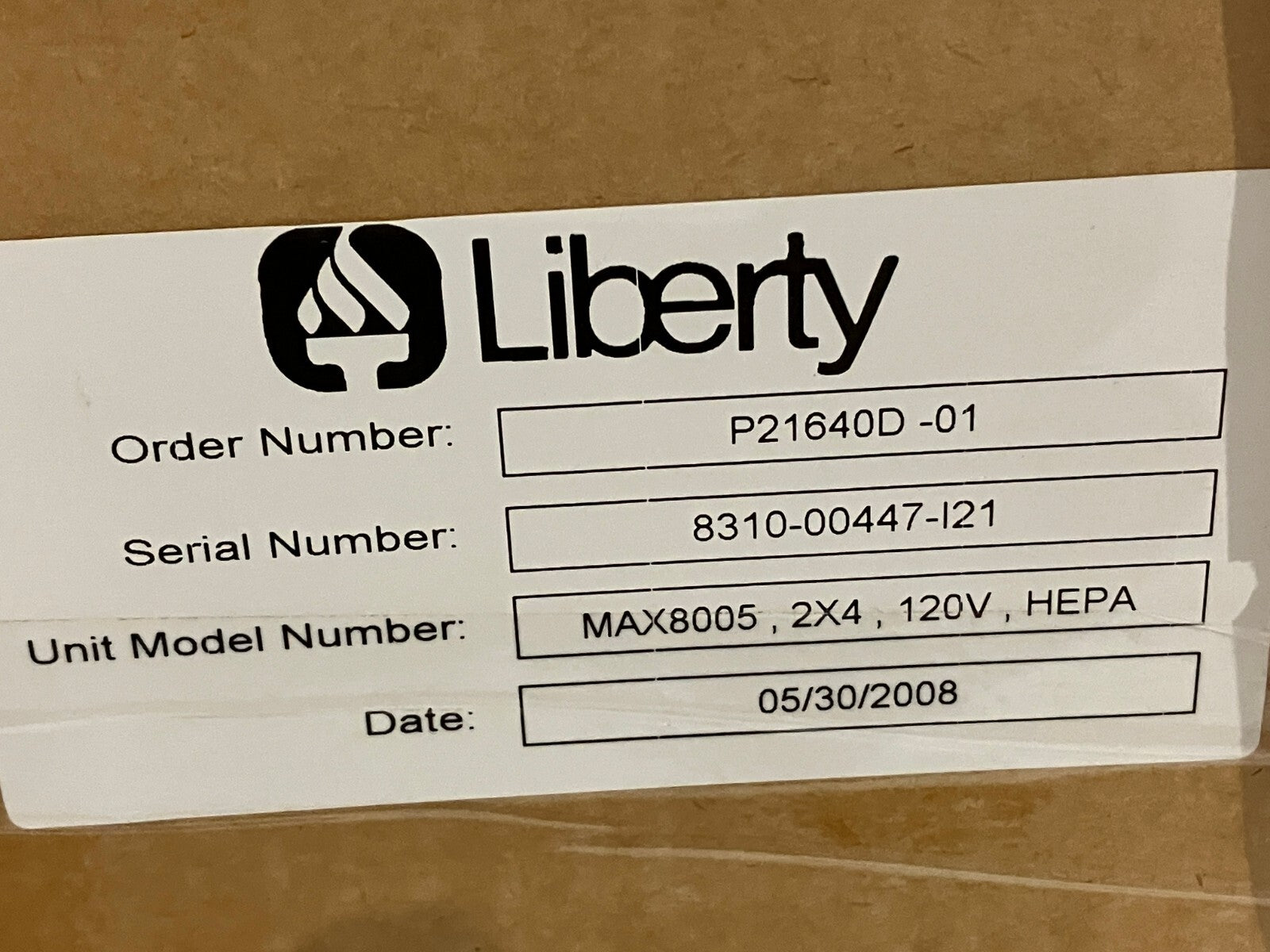 Liberty MAX8005 MAC 10 2x4 HEPA Cleanroom Fan Filter Unit 120V - Maverick Industrial Sales