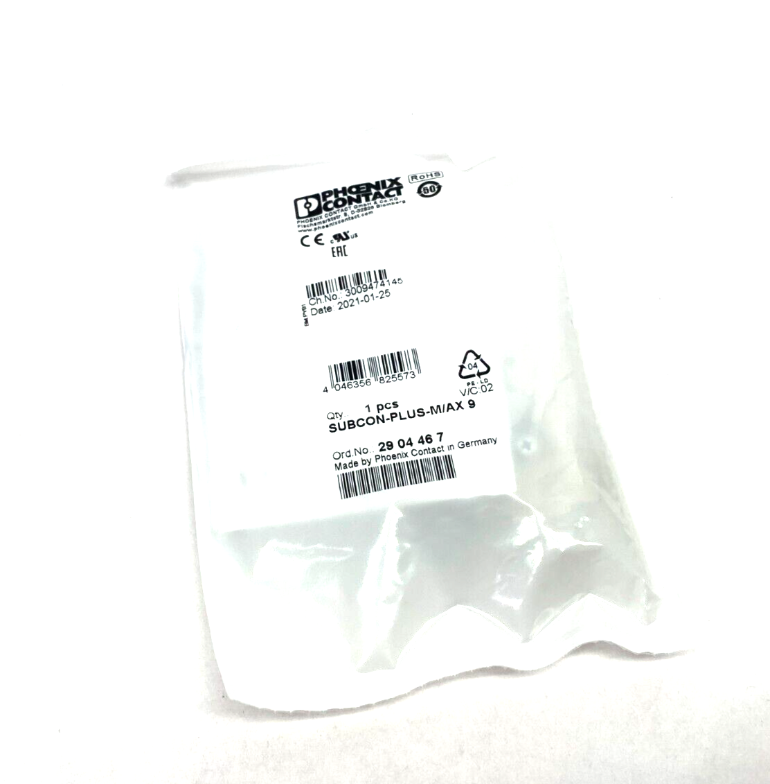 Phoenix Contact SUBCON-PLUS-M/AX 9 D-Sub 9-Position Bus Connector 2904467 - Maverick Industrial Sales